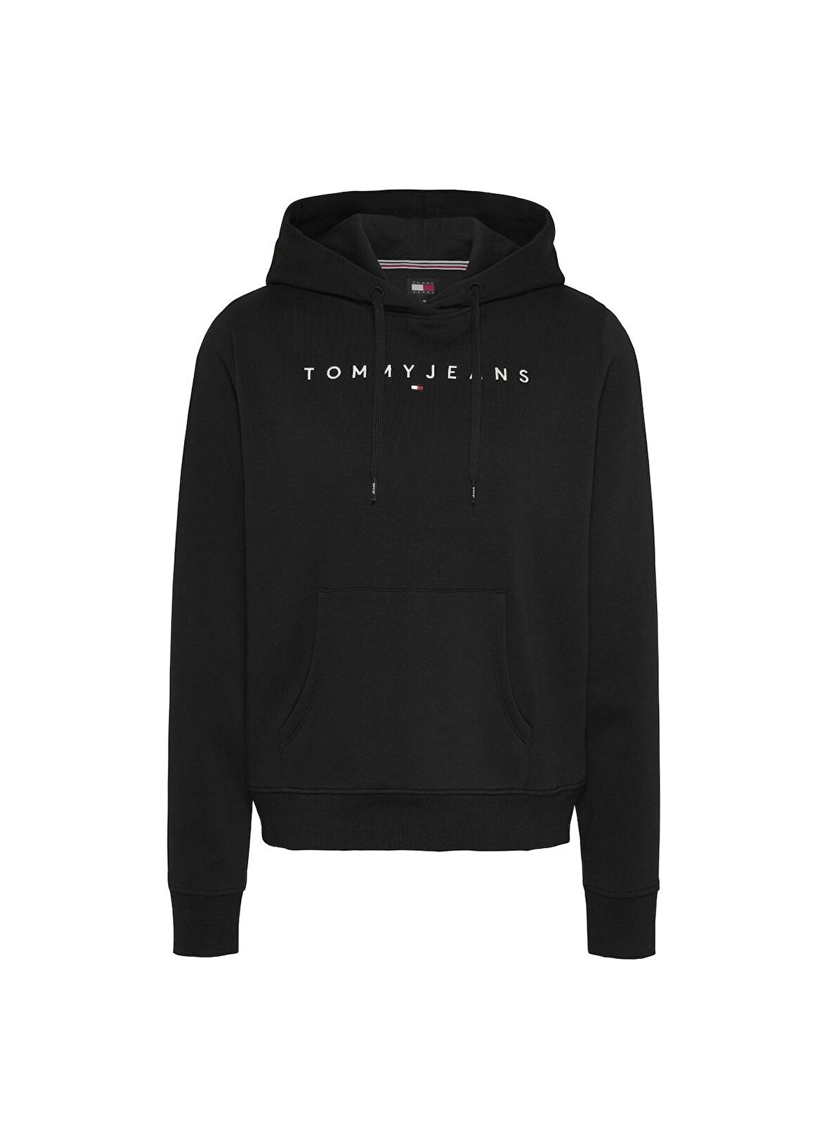 Tommy Jeans Kapüşon Yaka Düz Siyah Kadın Sweatshırt TJW REG LINEAR HOODIE