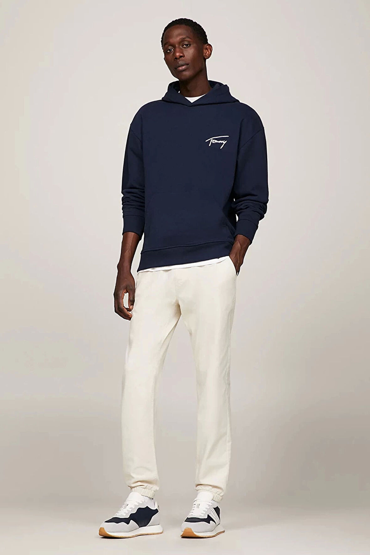Tommy Hilfiger Erkek Signature Lacivert Sweatshirt