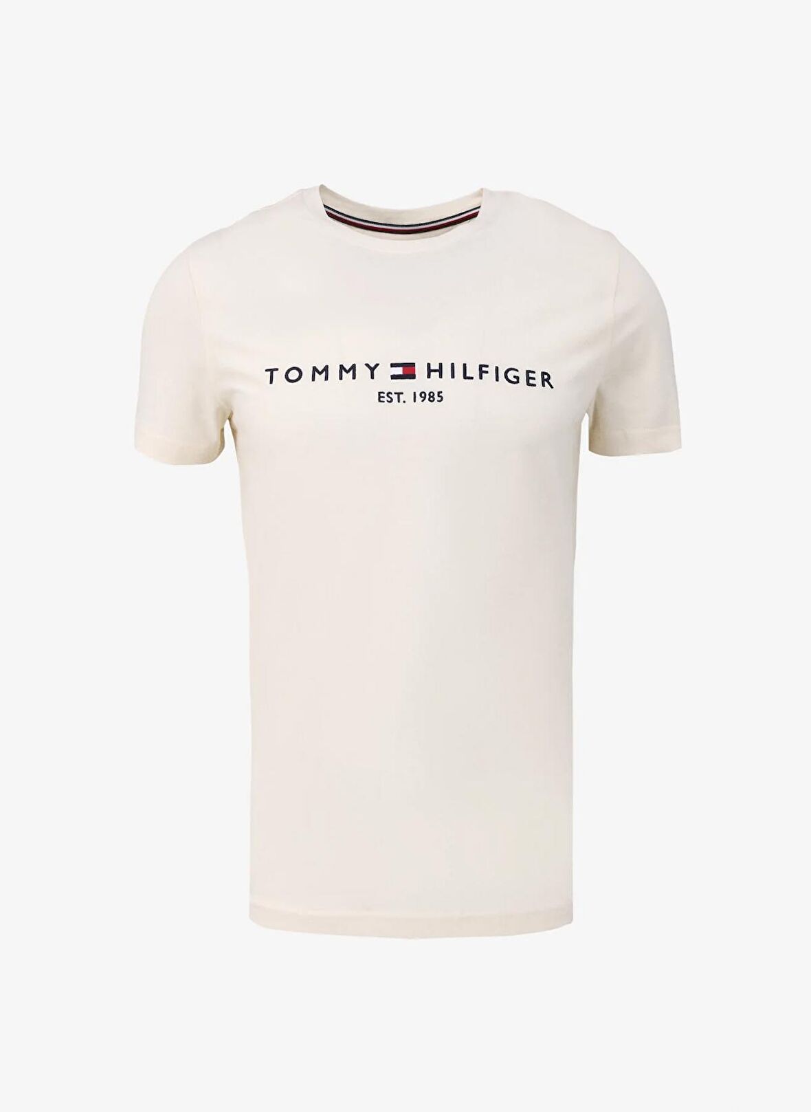 Tommy Hilfiger Bisiklet Yaka Bej Erkek T-Shirt MW0MW11797