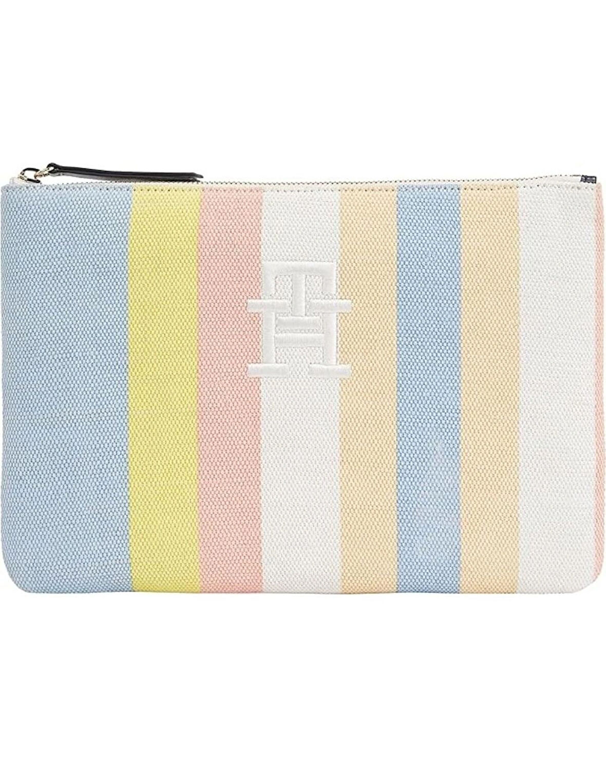 Tommy Hilfiger Th Beach Pouch Stripes Kadın Clutch