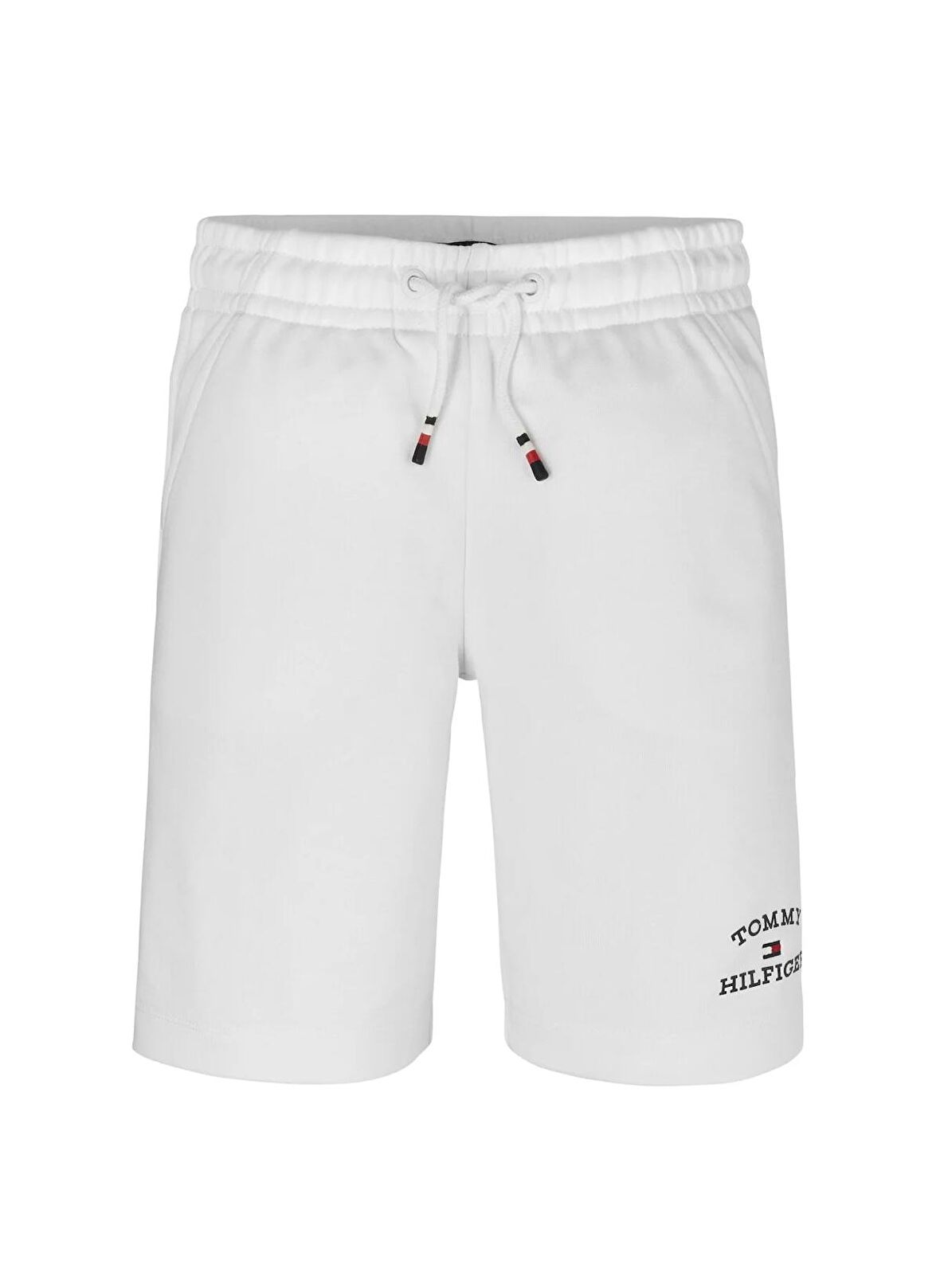 Tommy Hilfiger Lastikli Bel Normal Beyaz Erkek Şort TH LOGO SWEATSHORTS