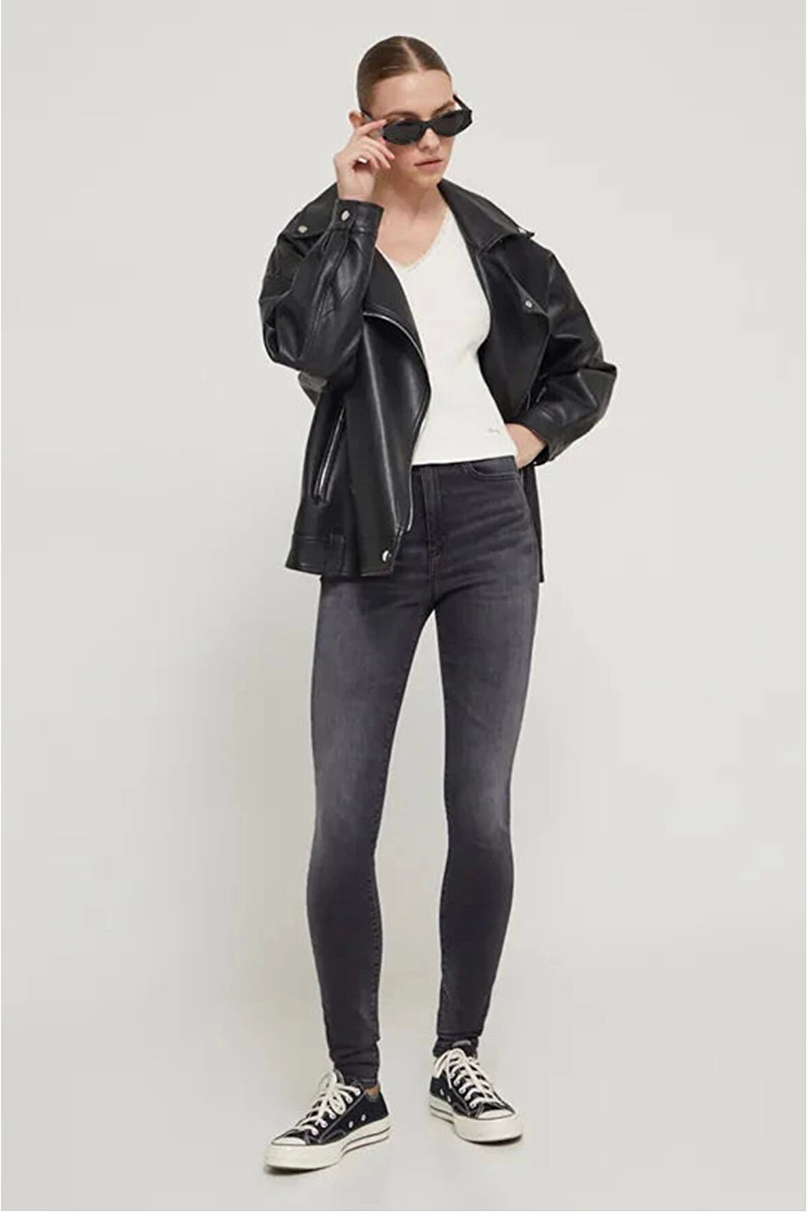 Tommy Hilfiger SYLVIA HGH SSKN AH1288 Kadın Siyah Jeans DW0DW175931BZ