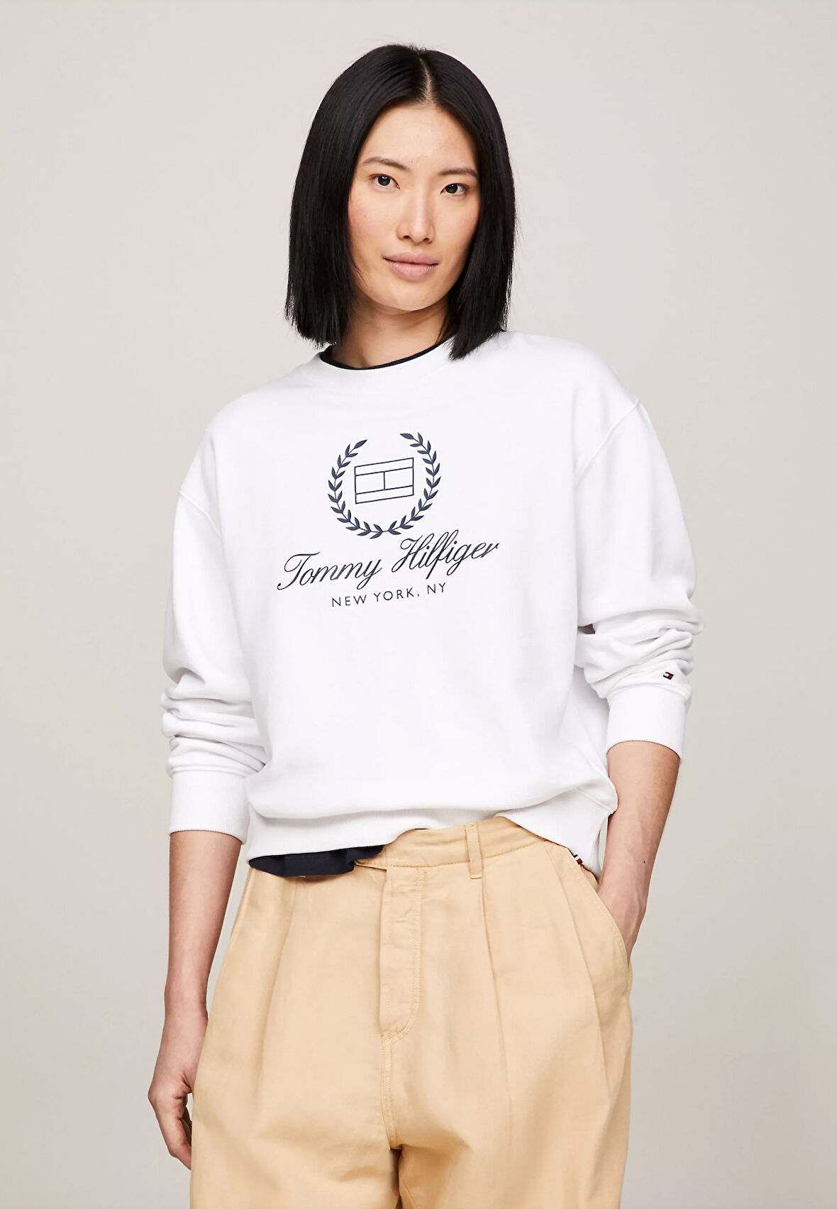 Kadın Sweatshirt-Beyaz | M