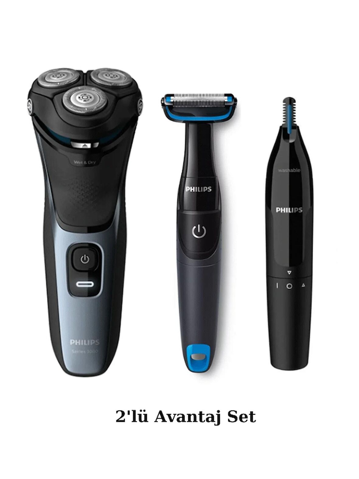 Philips S3133 Islak/kuru Sinek Kaydı Tıraş Şarjlı - Banyo Vücut Bakım - Kulak-burun Tüy Kesme Makinesi Seti