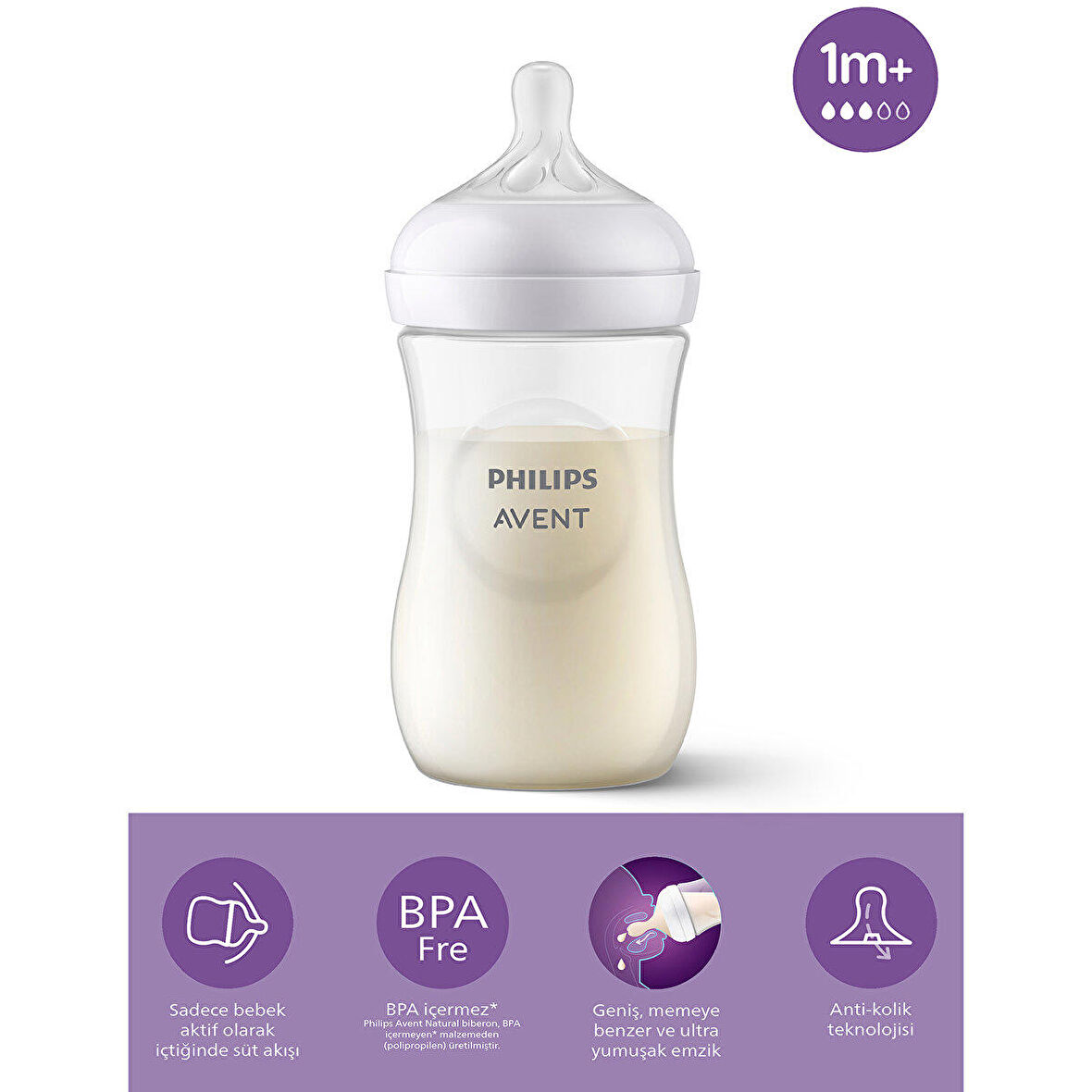 Philips Avent Natural Response PP Biberon 1+ Ay 260 ml