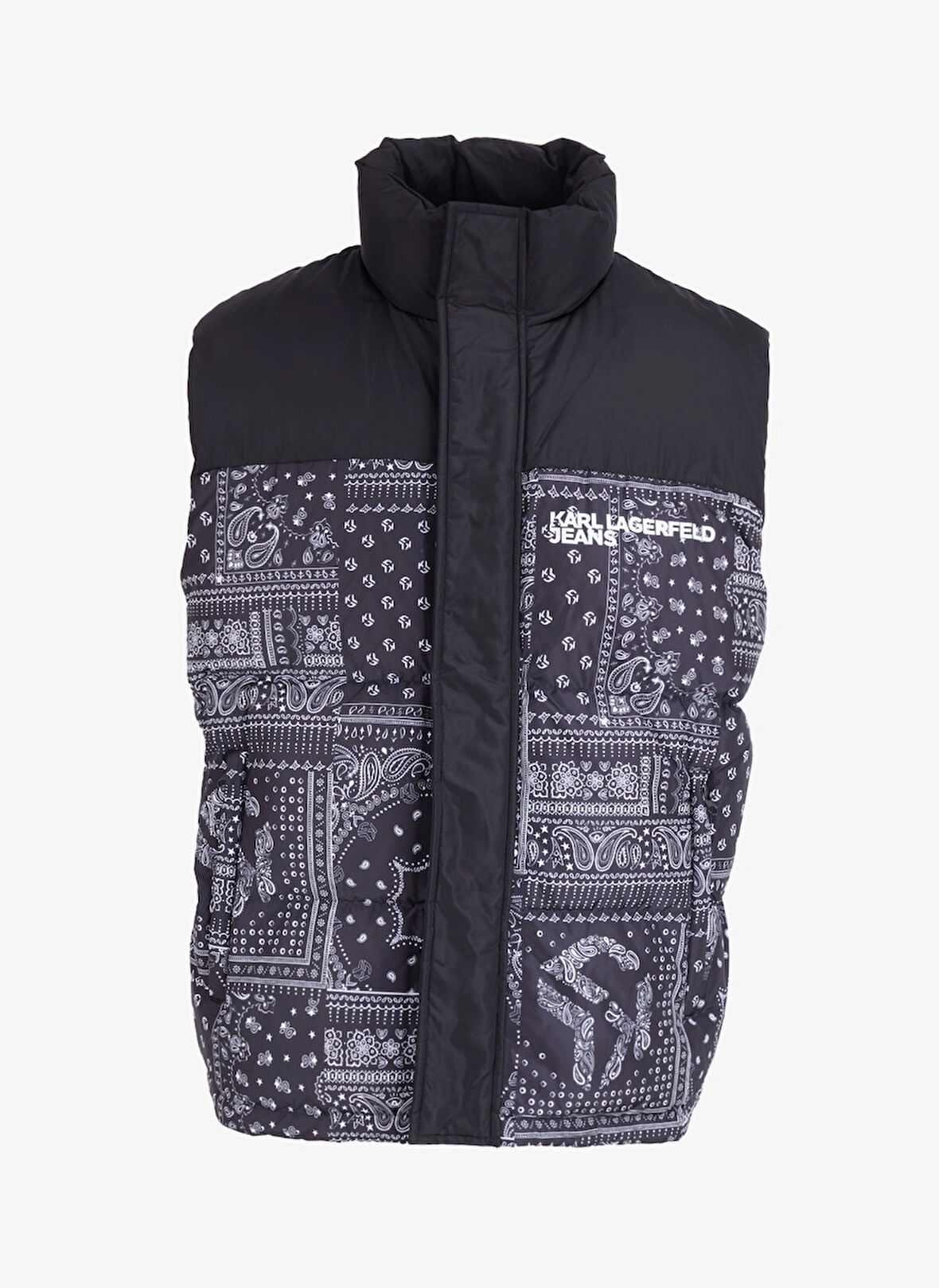 KLJ BLOCKED PUFFER VEST Baskılı Siyah Erkek Yelek 245D1504