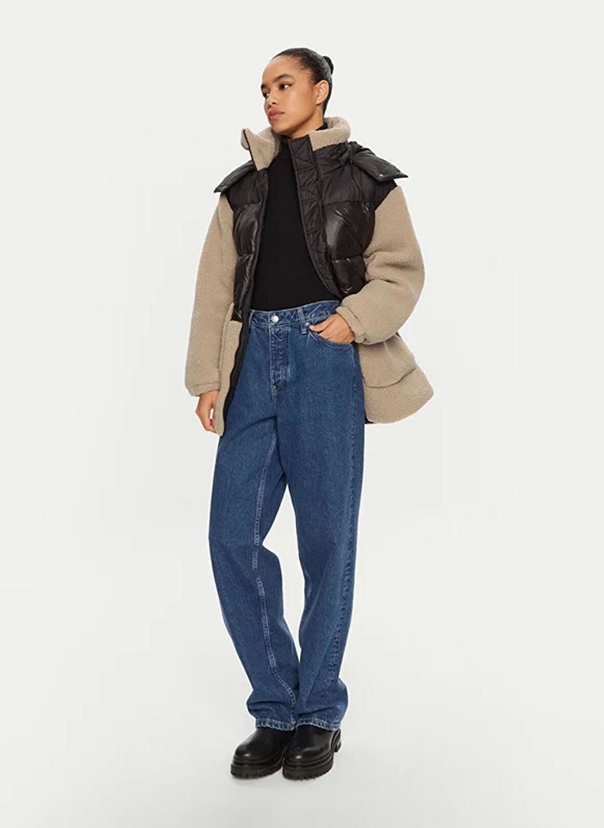 KARL LAGERFELD Bej - Siyah Kadın Mont 246W1500