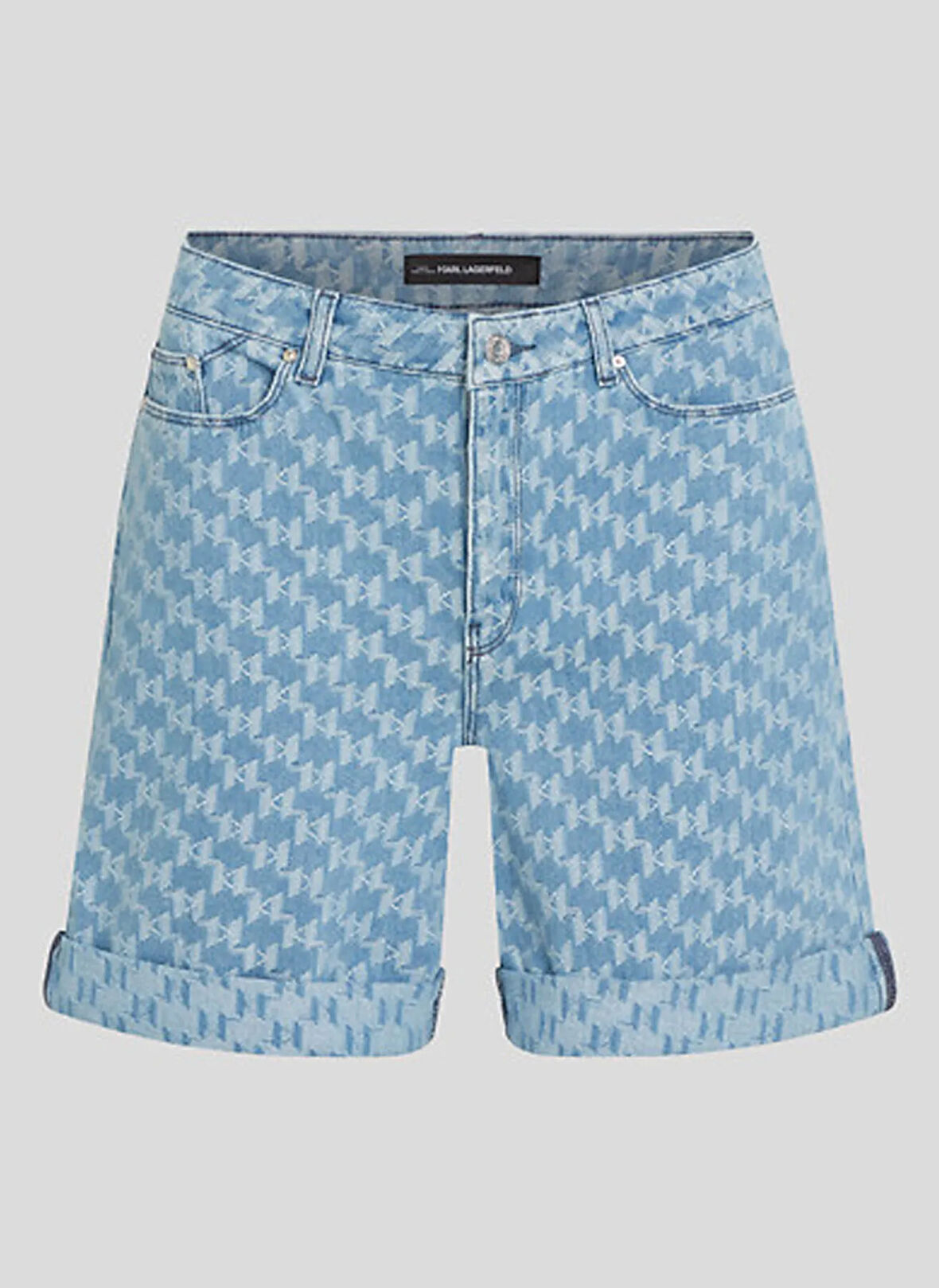 KARL LAGERFELD Yüksek Bel Normal Mavi Kadın Denim Şort A2W10111