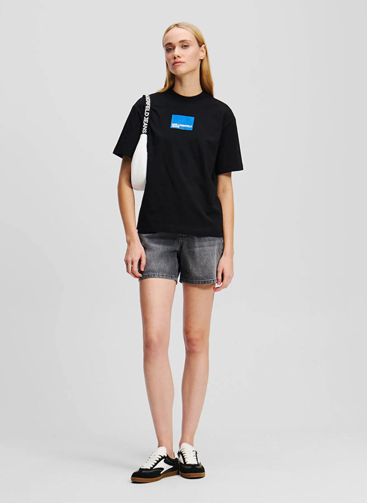 Karl Lagerfeld Jeans Yüksek Bel Normal Antrasit Kadın Denim Şort A2W10040