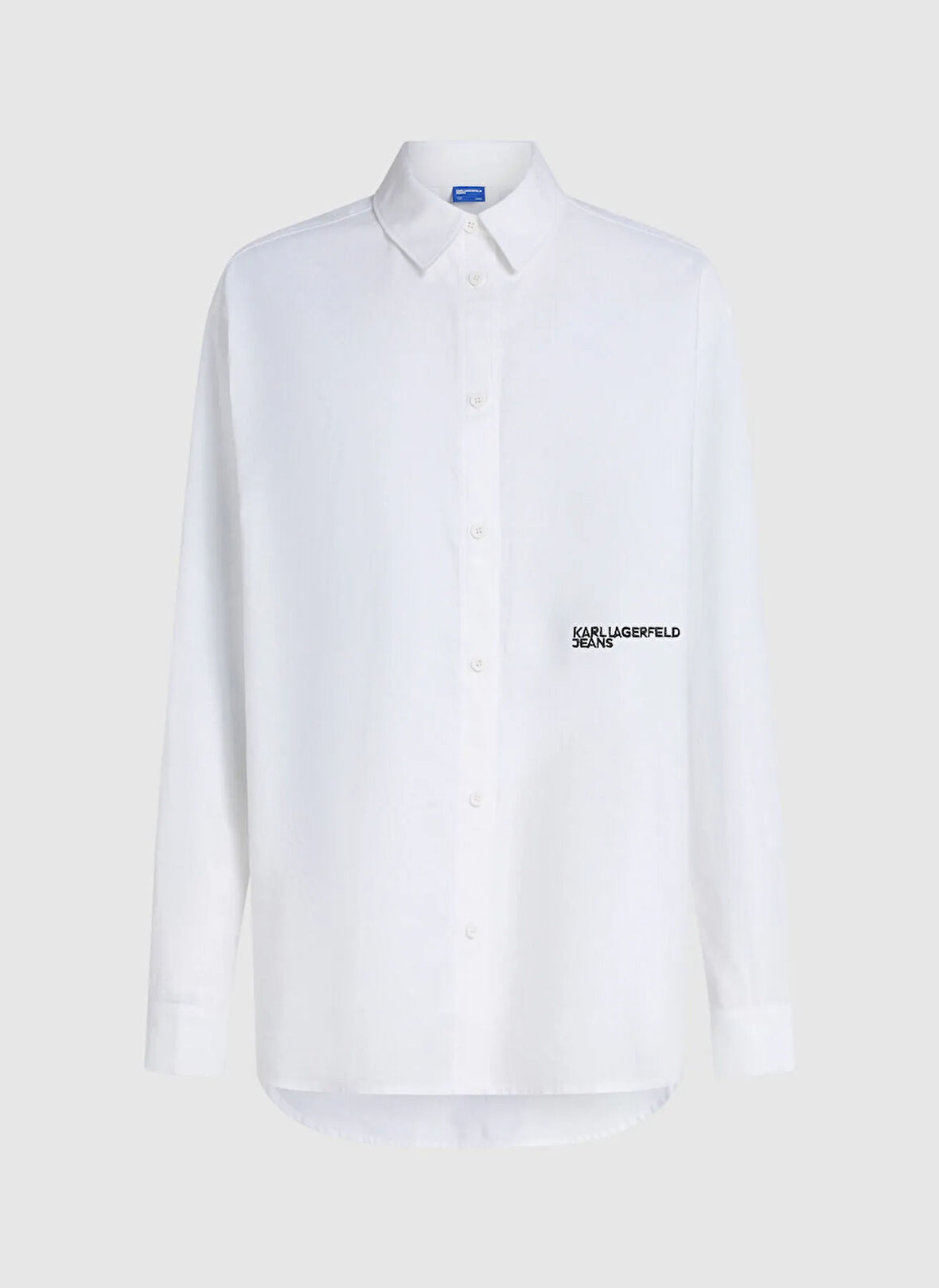 Karl Lagerfeld Jeans Standart Gömlek Yaka Baskılı Beyaz Kadın Gömlek A3W11010