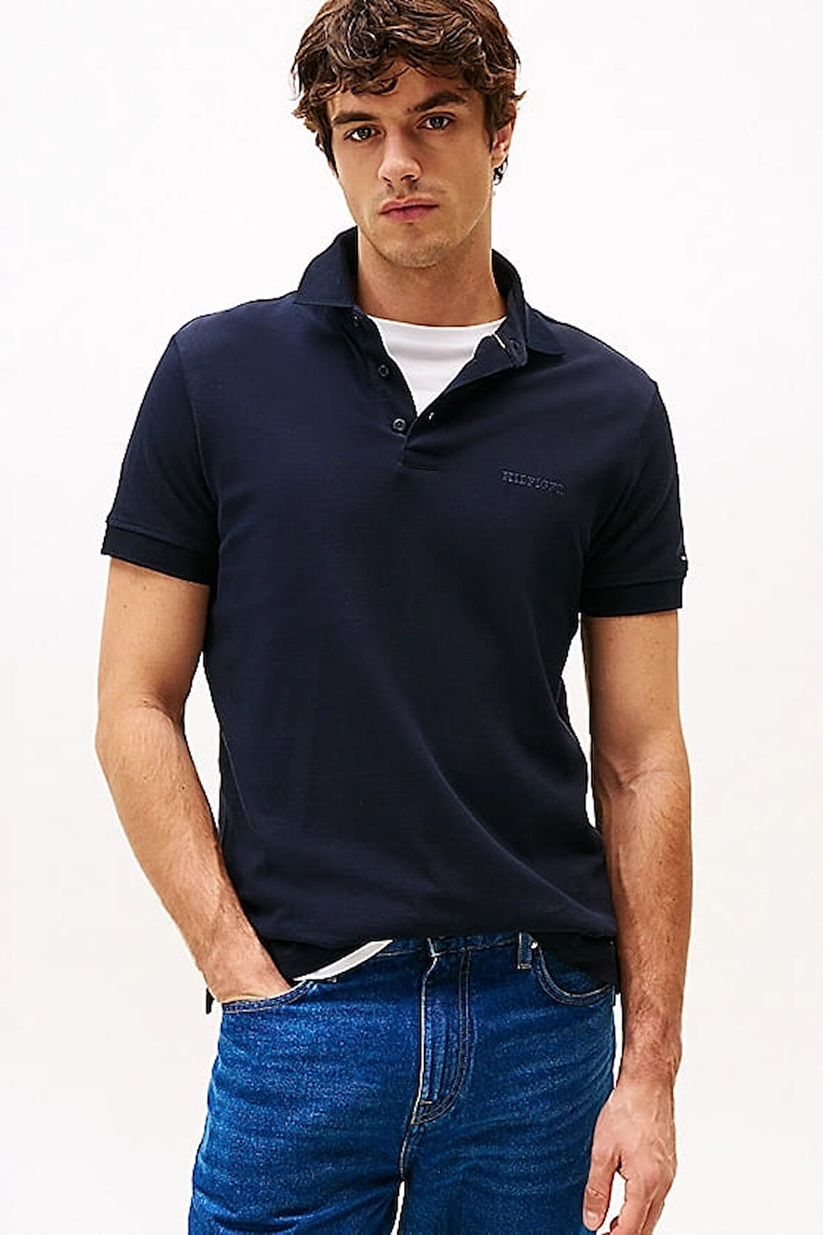 Erkek Th Regular Fit Monotype Polo T-Shirts - Lacivert | L