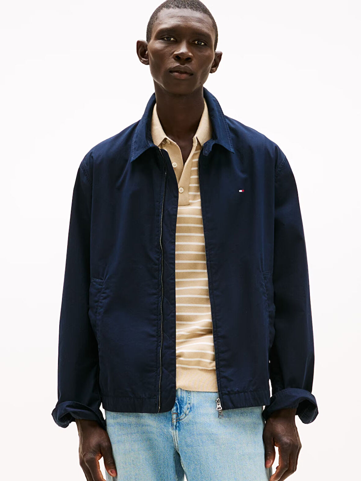 LIGHTWEIGHT COTTON IVY JACKET Erkek Mavi Ceket - MW0MW38715