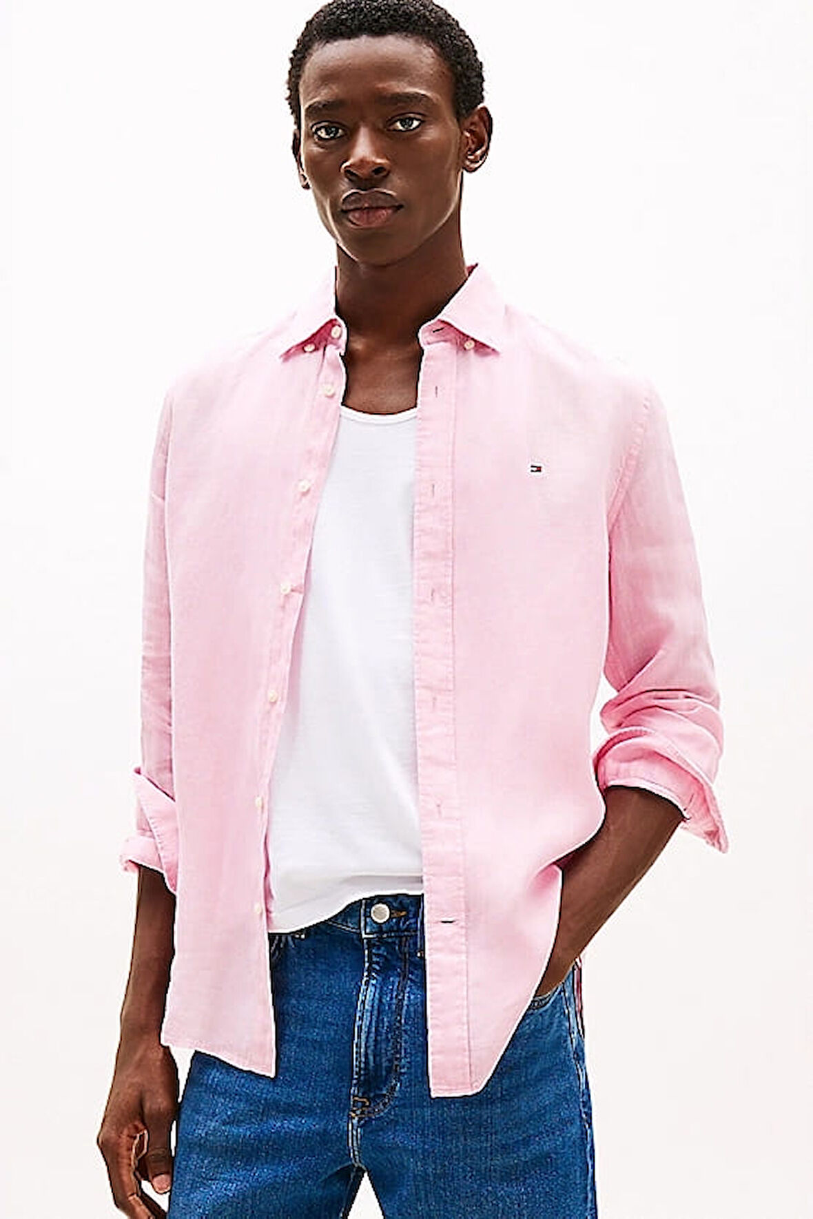 Erkek Th Pigment Dyed Solid Gömlek - Pembe | XL