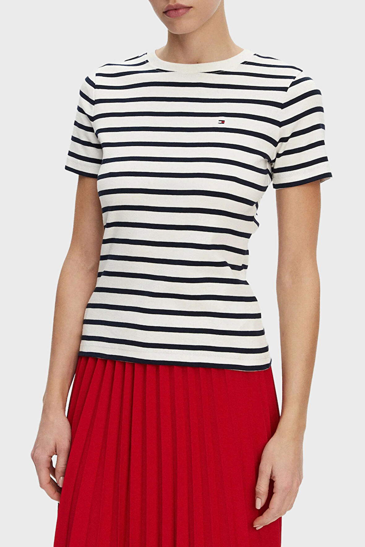 Tommy Hilfiger Bayan T Shirt WW0WW40587 0BF