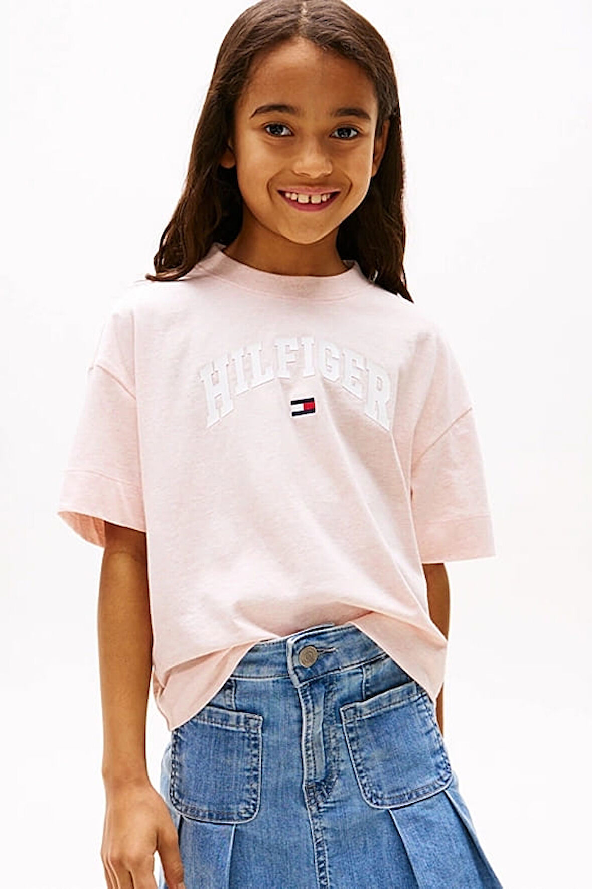 Kız Çocuk Th Varsity Melange Archive T-Shirt - Pudra | 6 Yaş