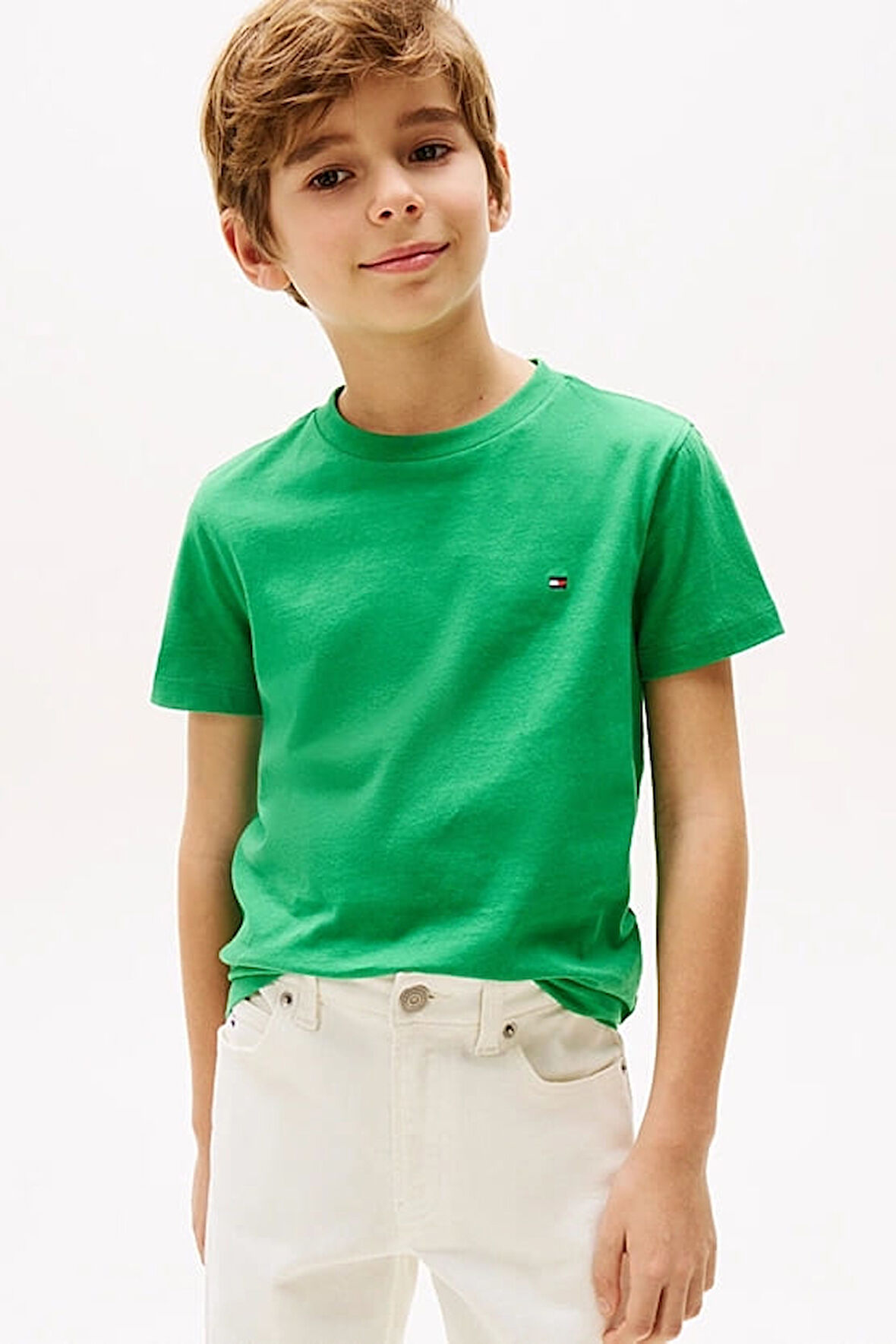 Erkek Çocuk Th Pamuklu T-Shirt - Yeşil | 8 Yaş