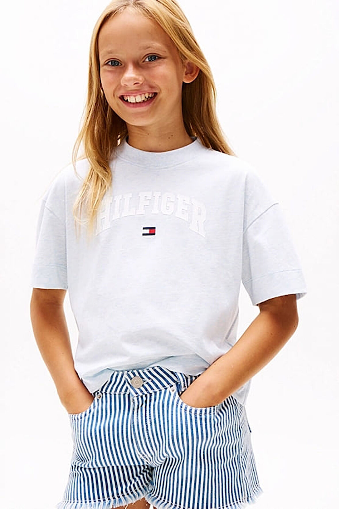 Kız Çocuk Th Varsity Melange Archive T-Shirt - Mavi | 7 Yaş