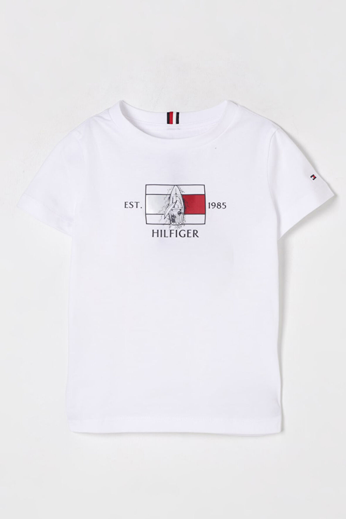 Erkek Çocuk Hilfiger Bayrak Yat Uygulamalı T-Shirt - Beyaz | 10 Yaş