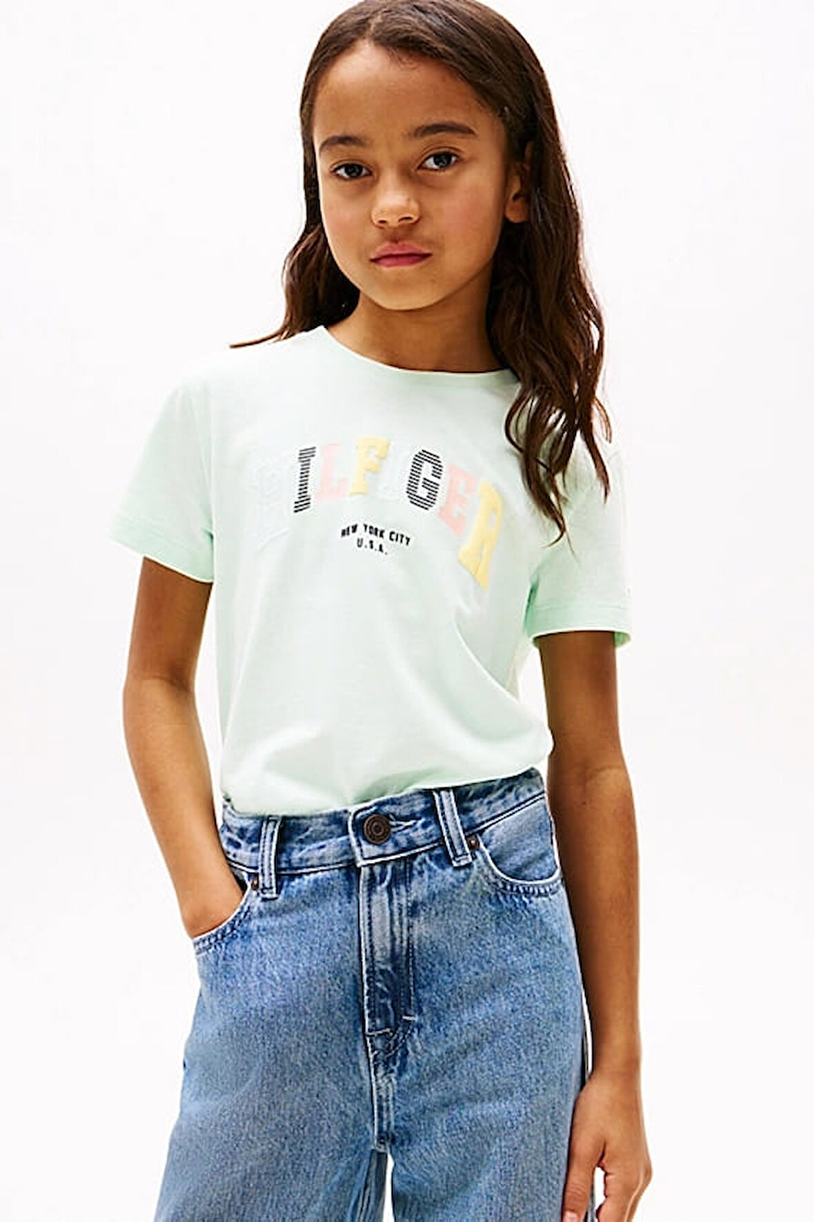 Kız Çocuk Varsity T-Shirt - Yeşil | 10 Yaş