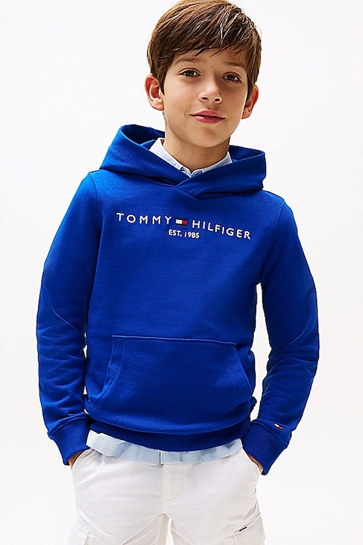 Erkek Çocuk Th Kapüşonlu Sweatshirt - Mavi | 14 Yaş