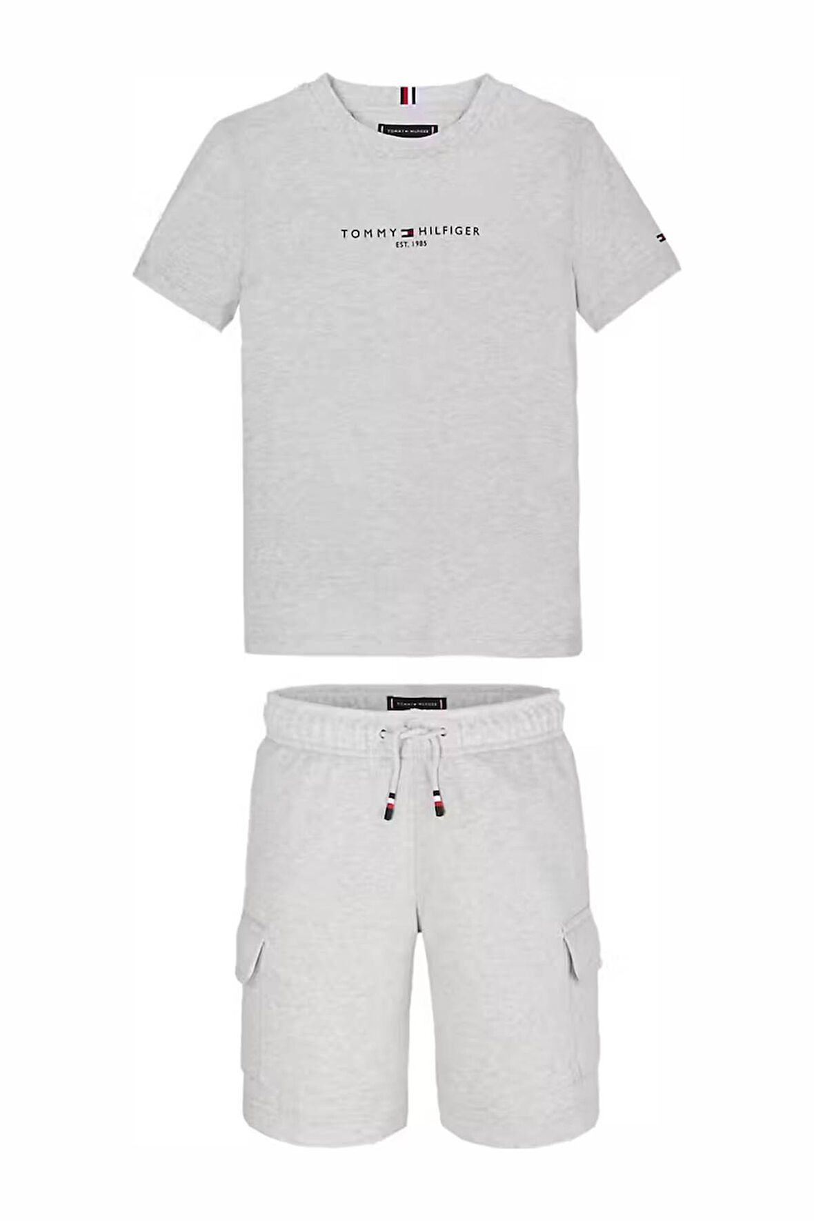 Erkek Çocuk T-Shirt Ve Cargo Şort Set - Gri | 7 Yaş
