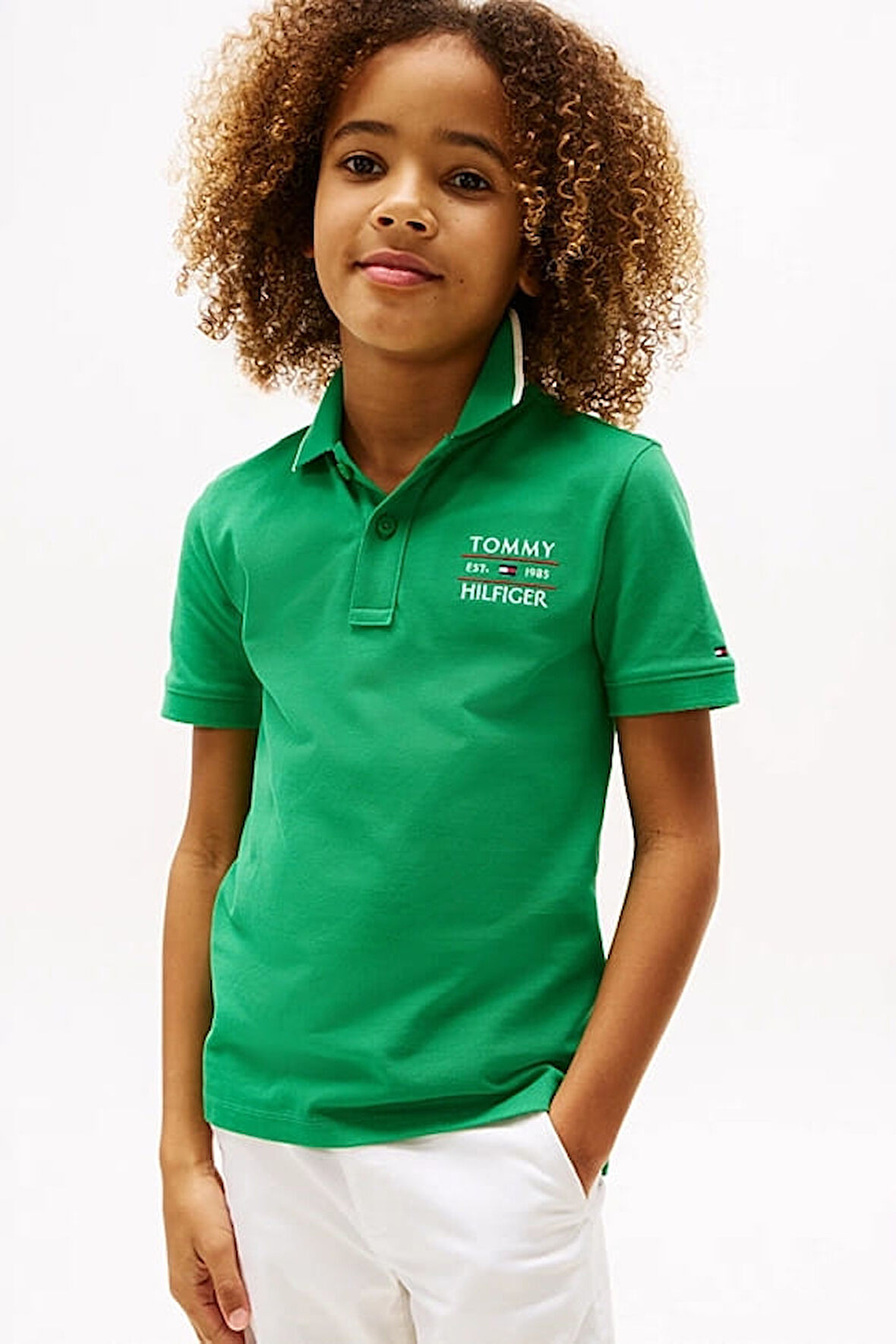 Erkek Çocuk Th Bayrak Logo Polo T-Shirt - Yeşil | 12 Yaş