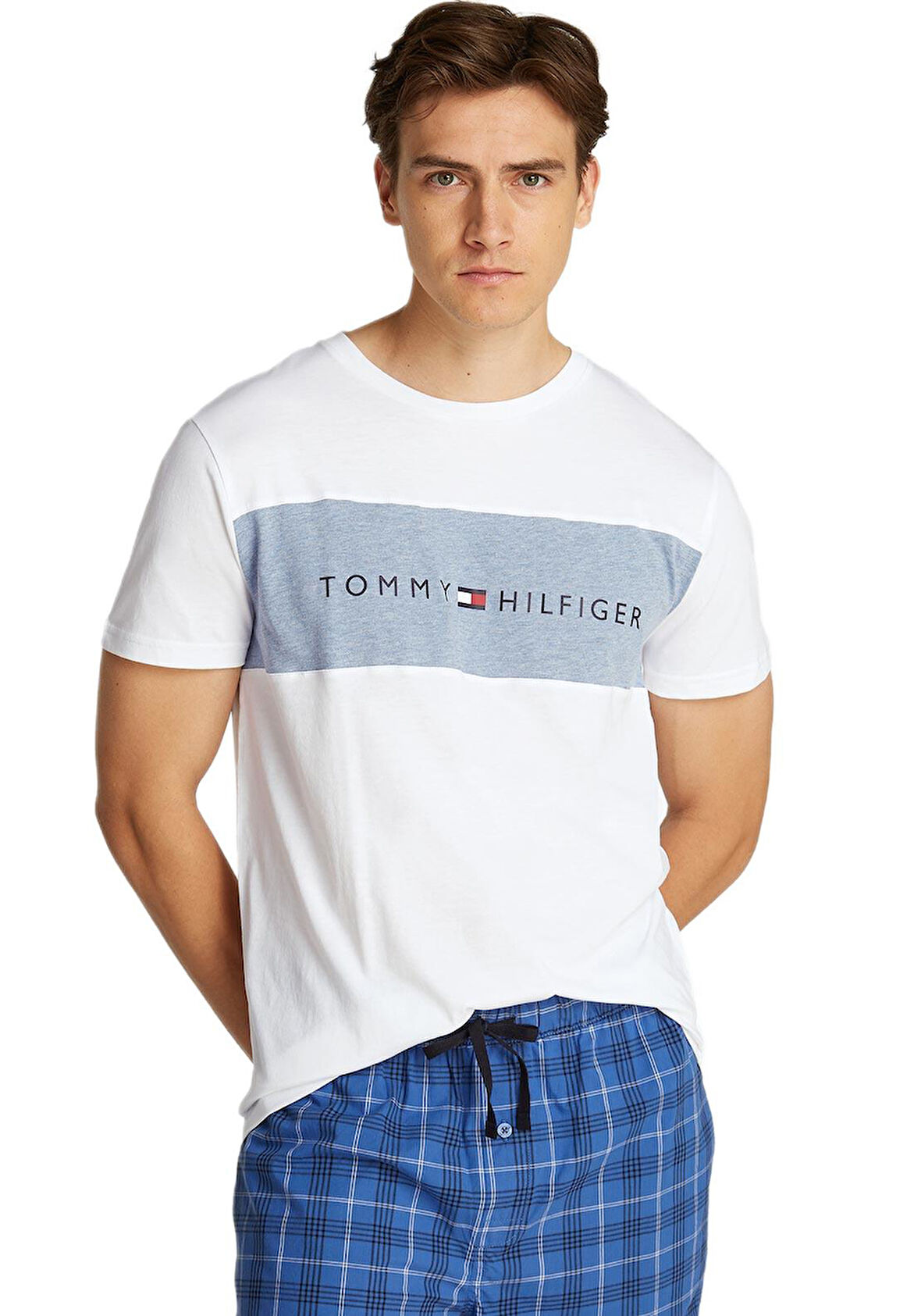 Tommy Hilfiger Erkek Beyaz T-Shirt UM0UM03418 