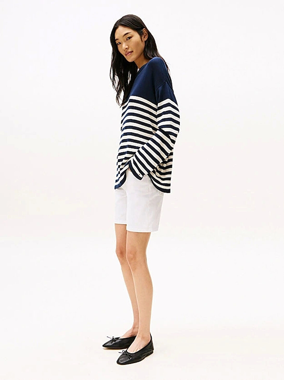 Tommy Hilfiger Kadın Beyaz Orta Bel Kot Şort