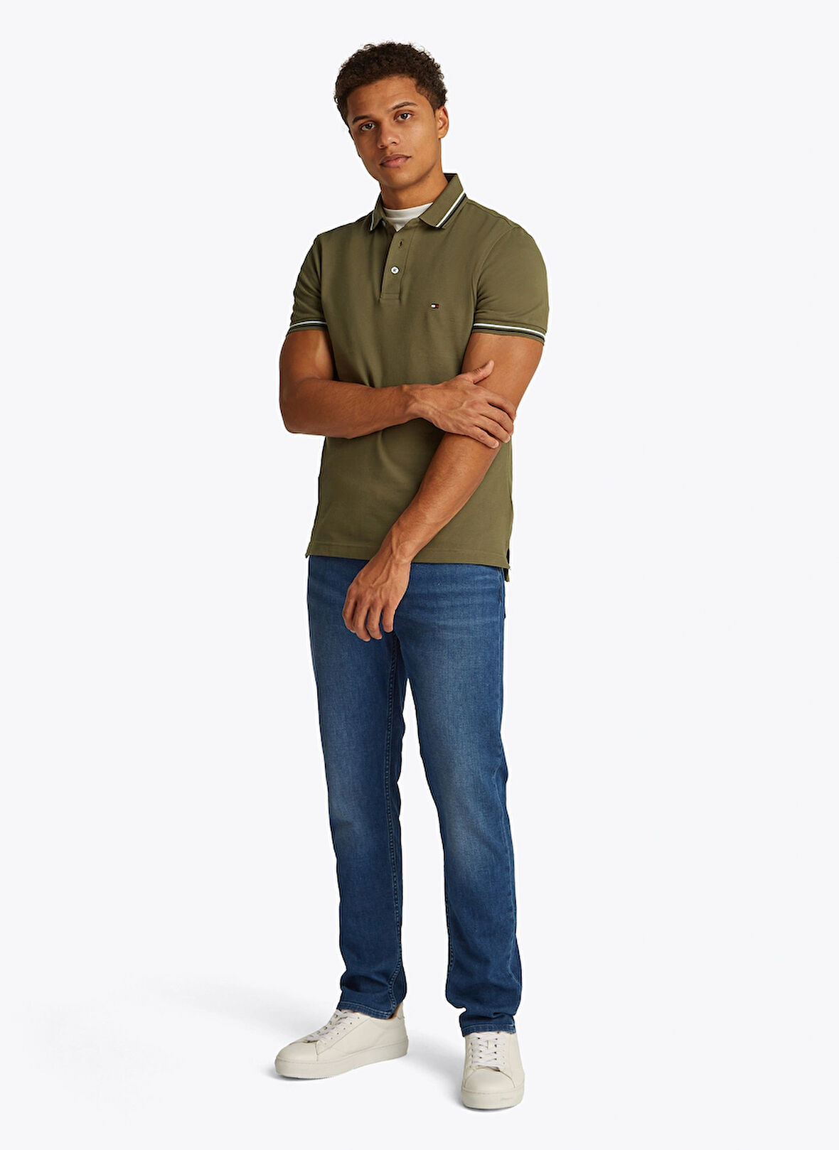 Tommy Hilfiger Koyu Haki Erkek Polo T-Shirt MW0MW39993RBN