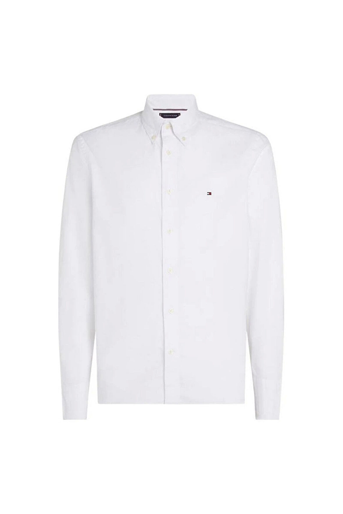 Tommy Hilfiger Erkek Flex Poplin  Normal Kesim Gömlek Beyaz