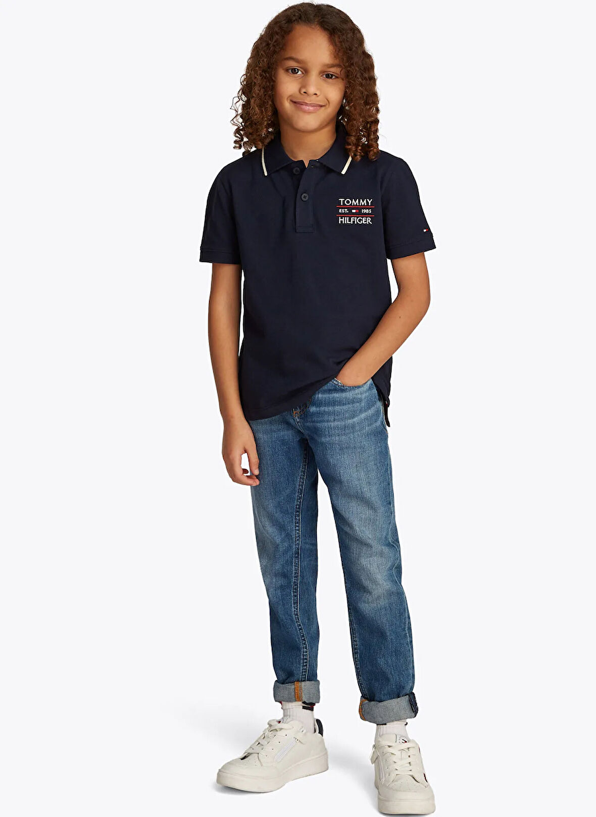 Tommy Hilfiger Lacivert Erkek Çocuk Polo T-Shirt