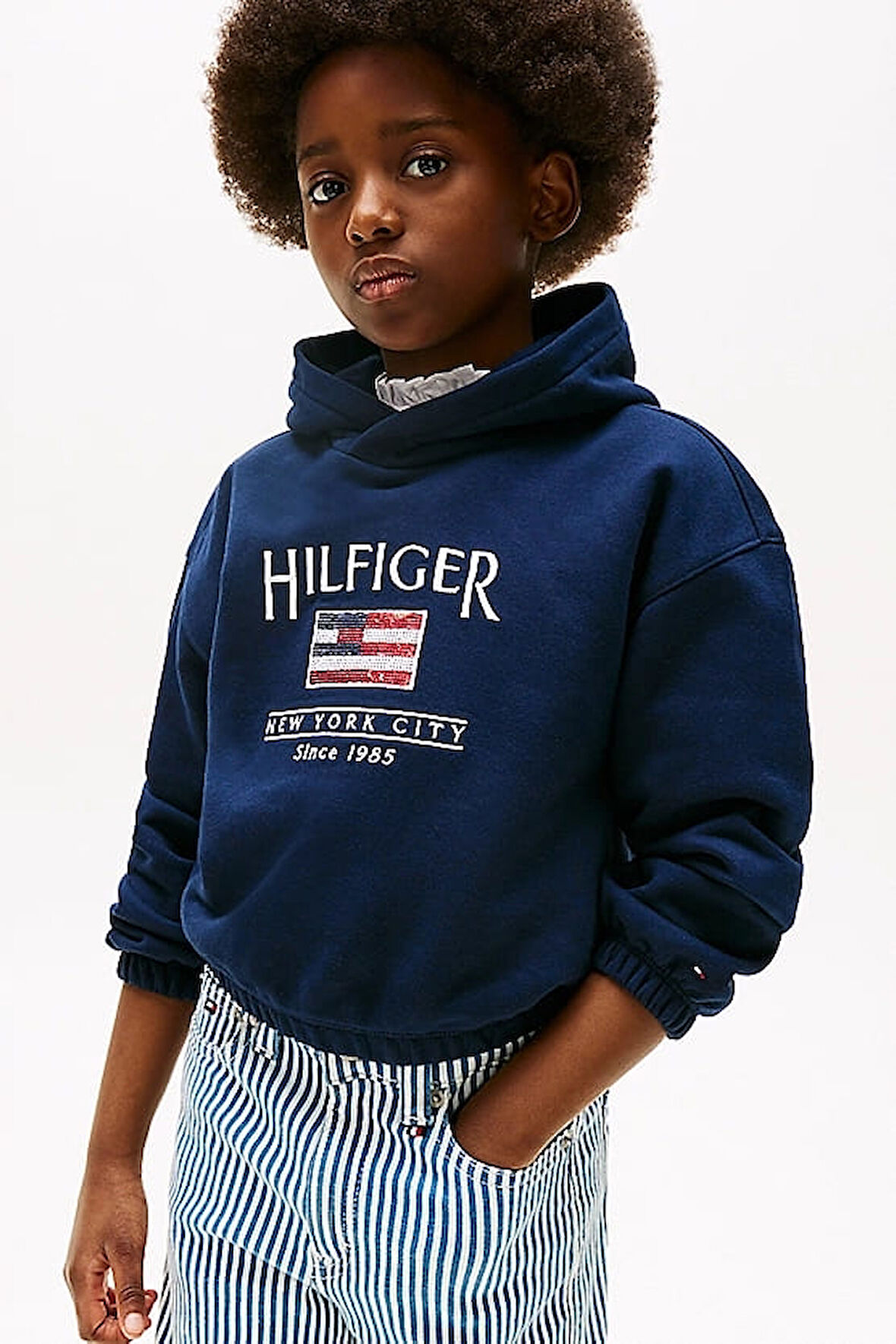 Kız Çocuk Th Sequin Bayrak Kapüşonlu Sweatshirt - Lacivert | 14 Yaş