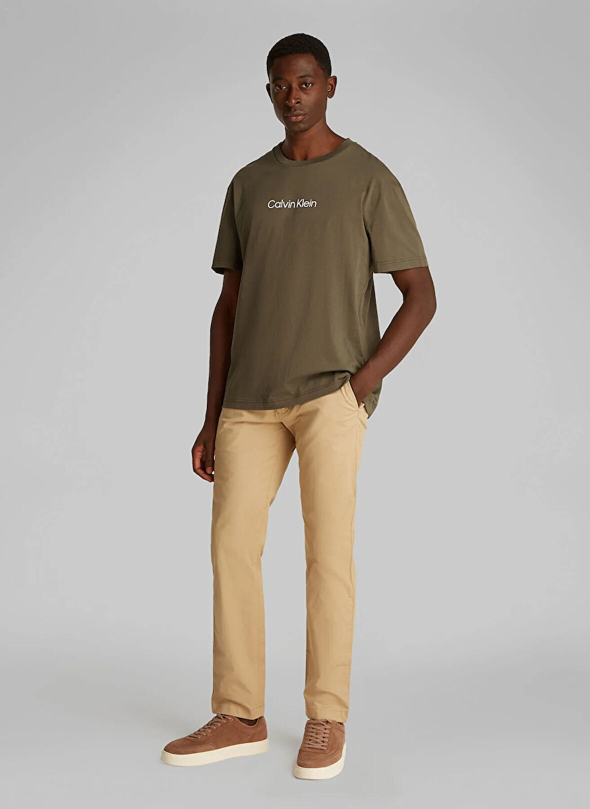 Calvin Klein Gri Erkek T-Shirt K10K111346PFV