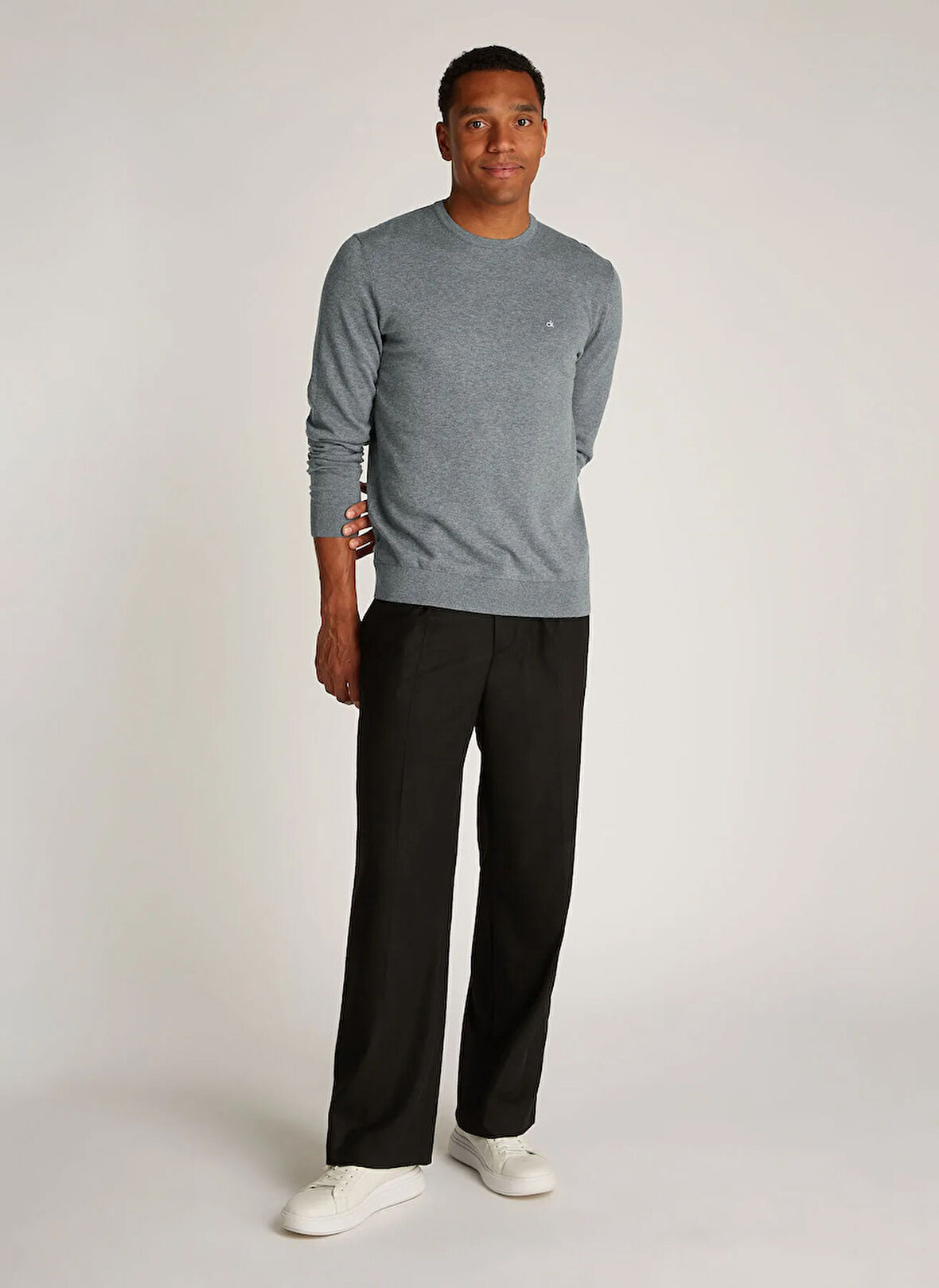 Calvin Klein Gri Erkek Kazak K10K113549PKH