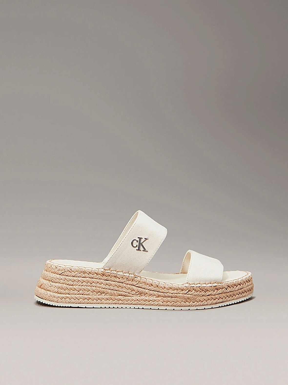 Calvin Klein Kadın Tuval Platform Espadril Sandalet