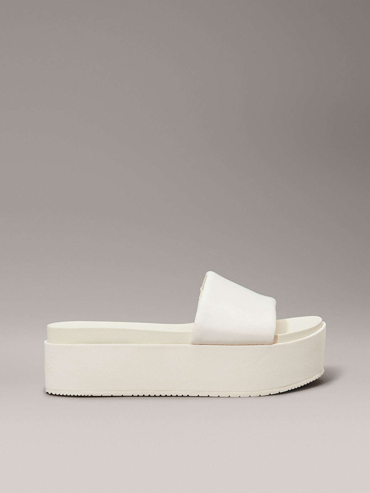 CALVIN KLEIN FLATFORM SANDAL SLIDE IN NYLON Terlik