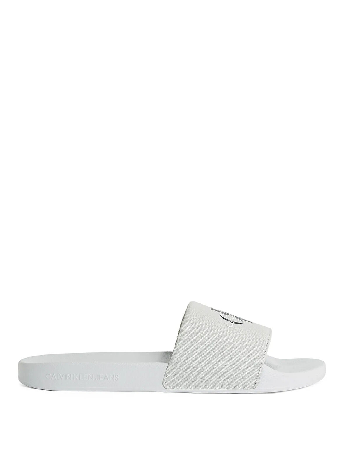 Calvin Klein Gri Erkek Plaj Terliği SLIDE MONOGRAM CV
