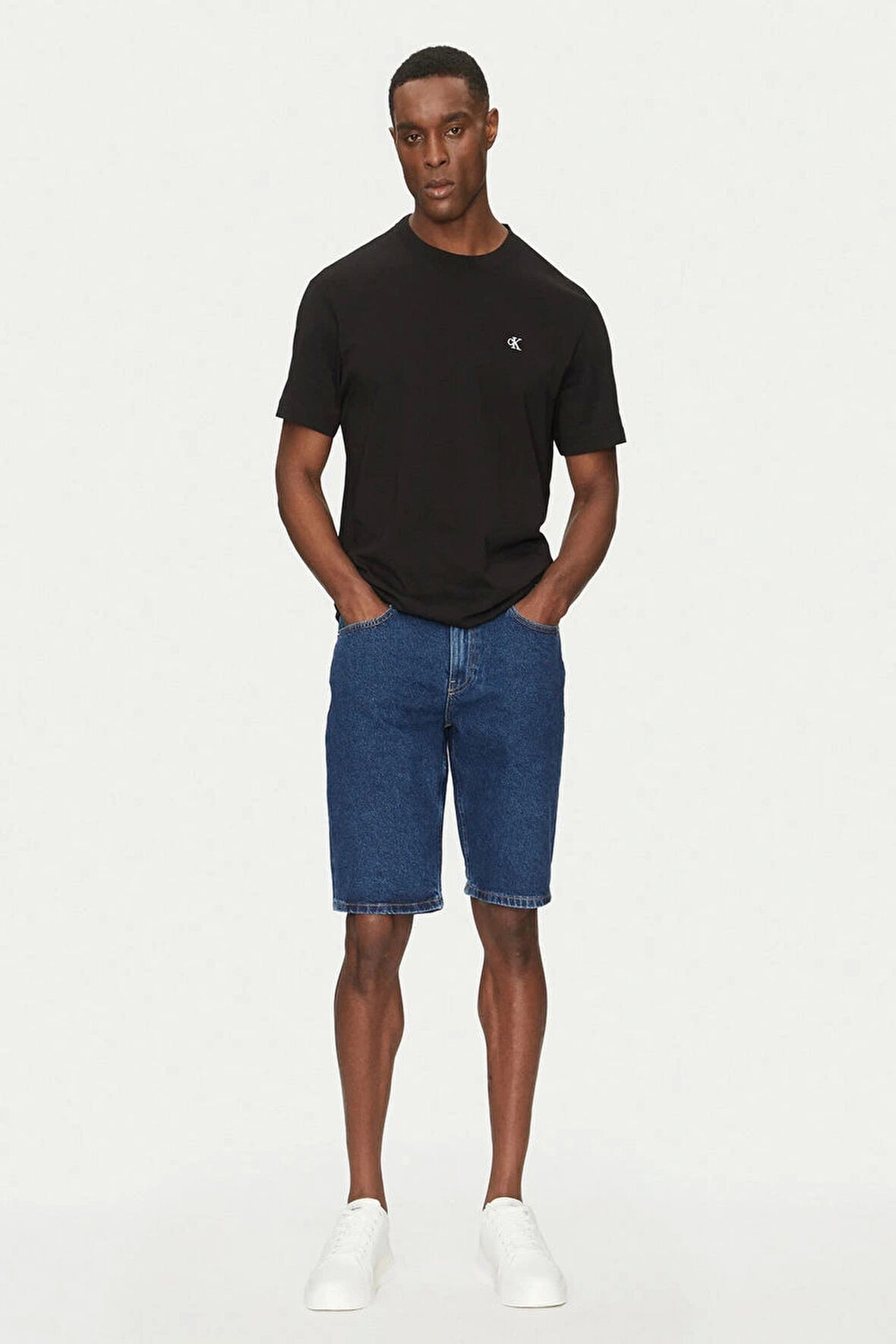 Calvin Klein Erkek Regular Fit Pamuklu Lacivert Kot Şort