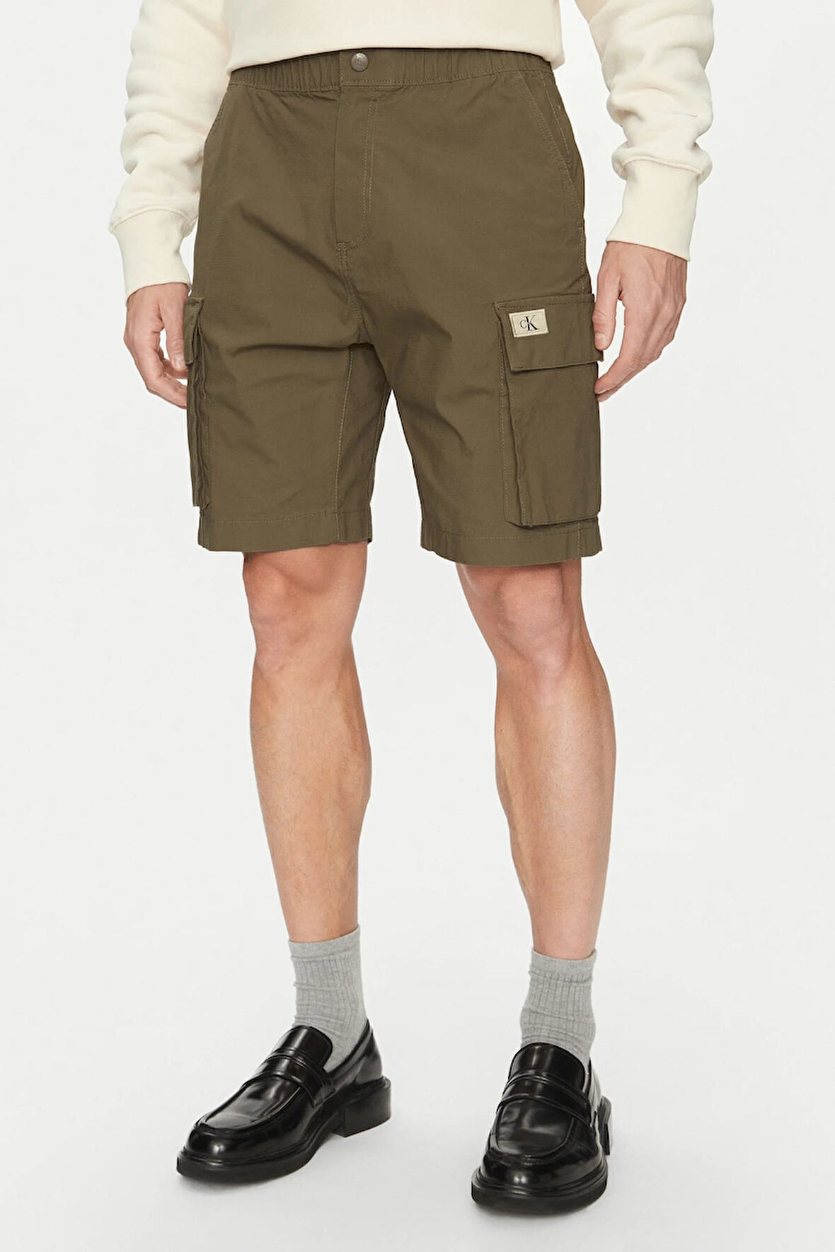 Erkek Ck Washed Cargo Şort - Koyu Yeşil | 32