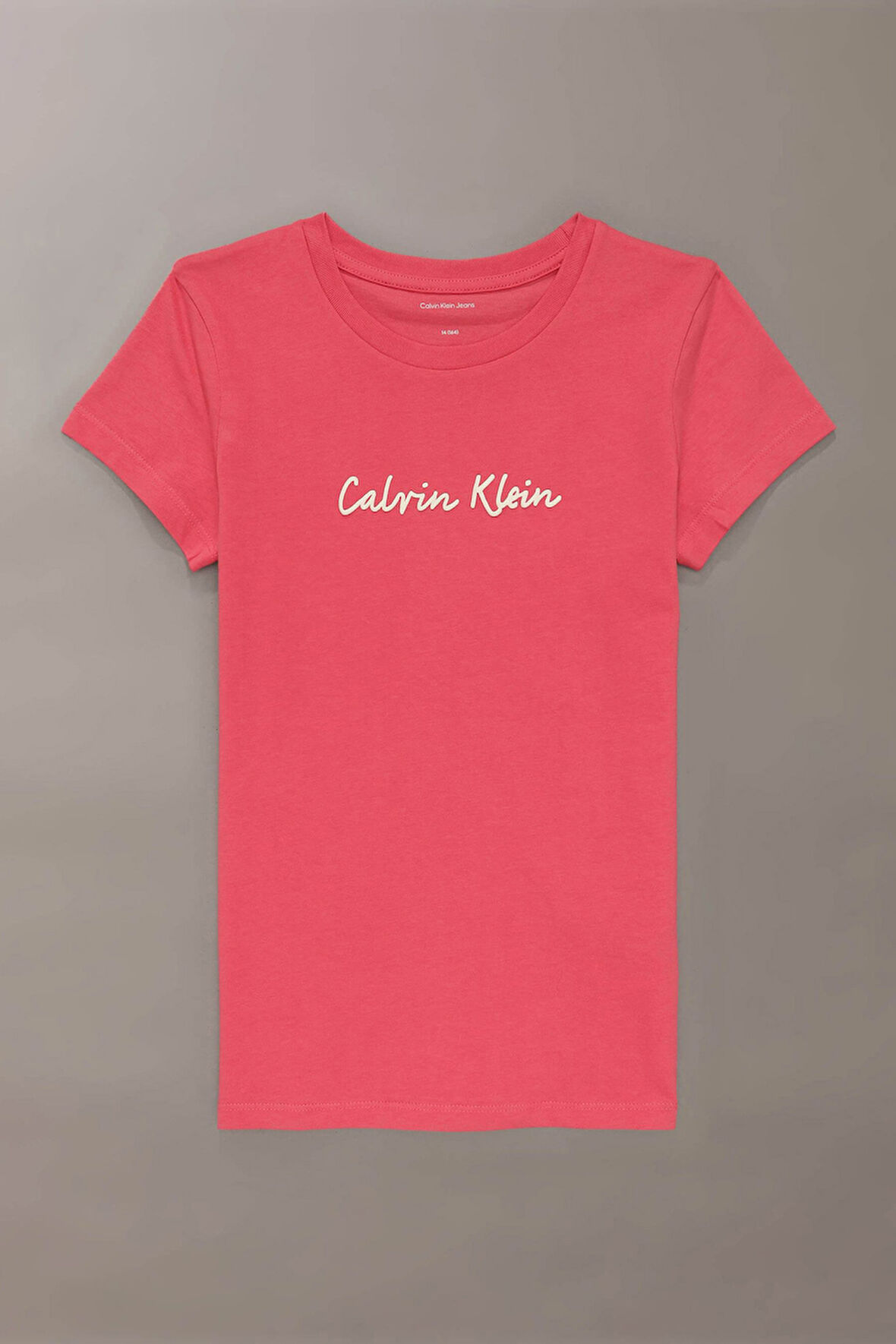 Kız Çocuk Ck Script Logo Slim T-Shirt - Kırmızı | 16 Yaş