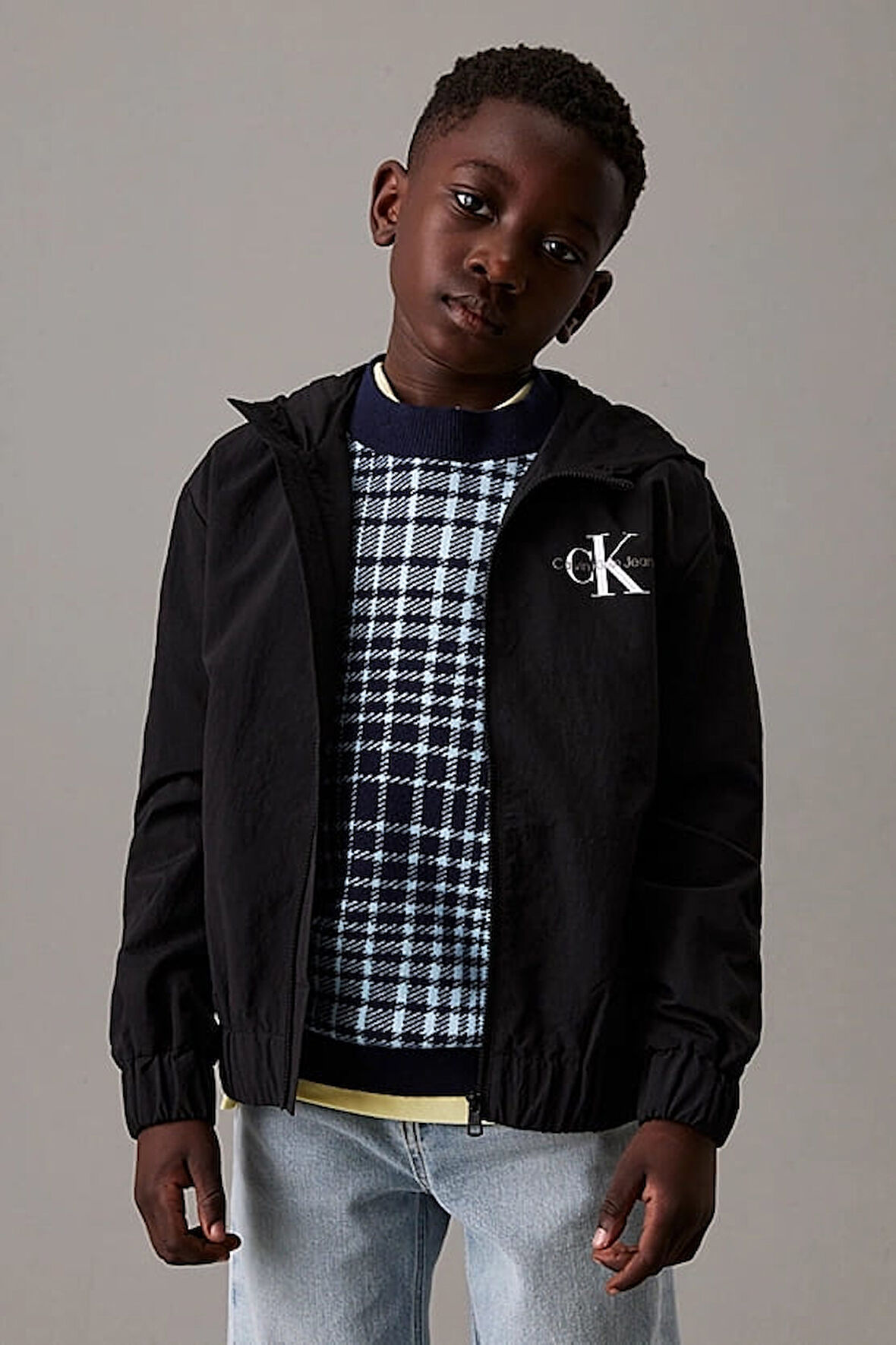Erkek Çocuk Ck Essential Monologo Ceket - Siyah | 10 Yaş