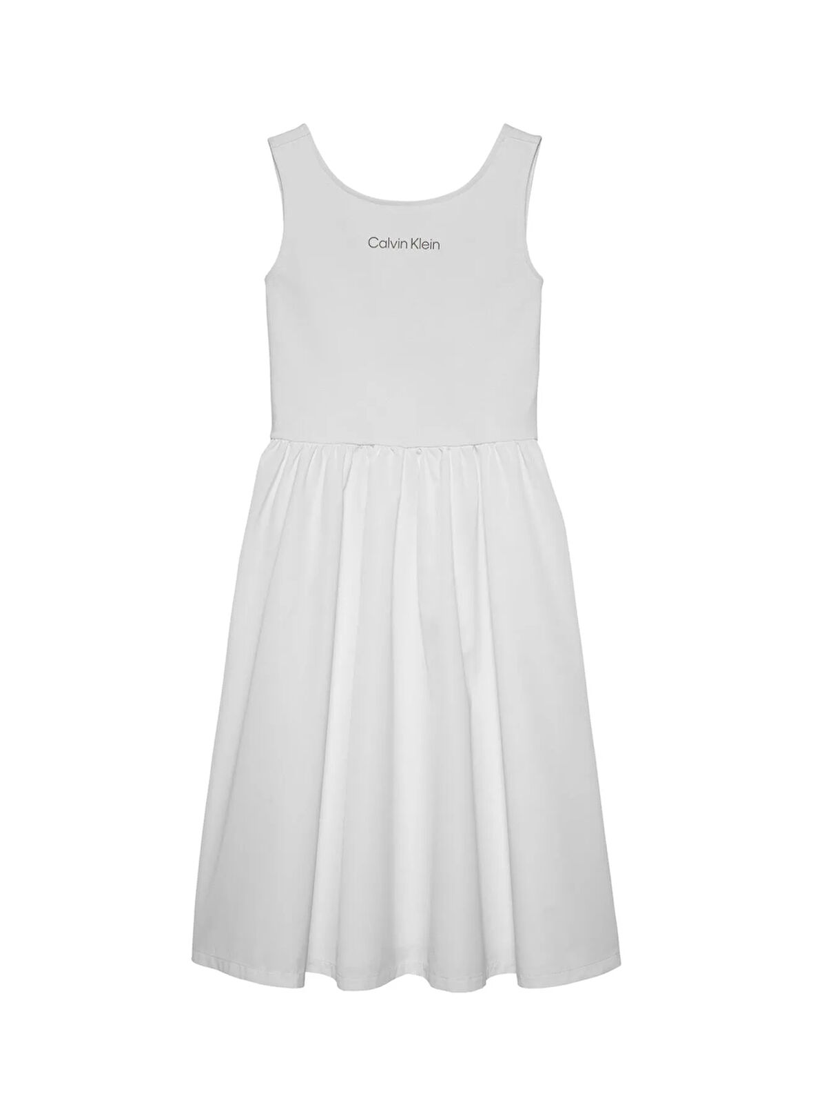 Calvin Klein Baskılı Beyaz Kız Çocuk Orta Elbise IG0IG02908YAF