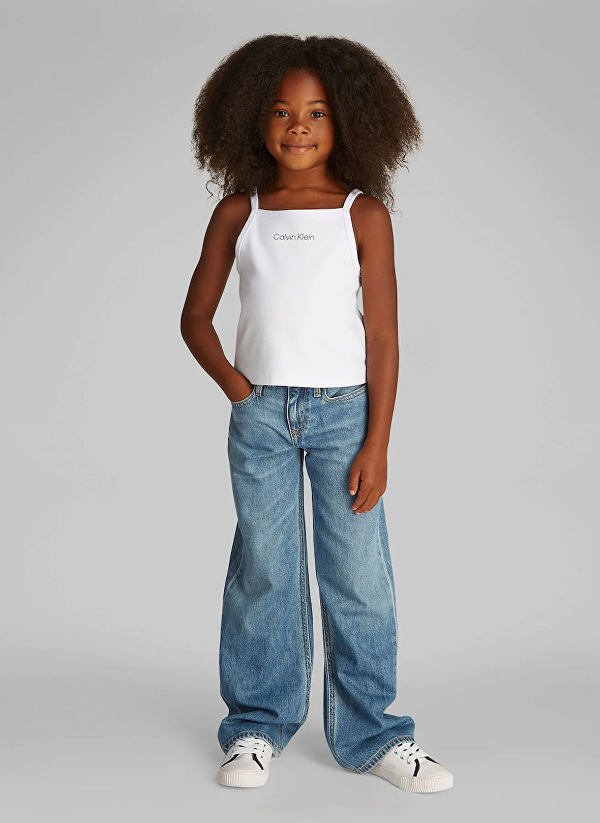 Calvin Klein Baskılı Beyaz Kız Çocuk T-Shirt IG0IG02868YAF