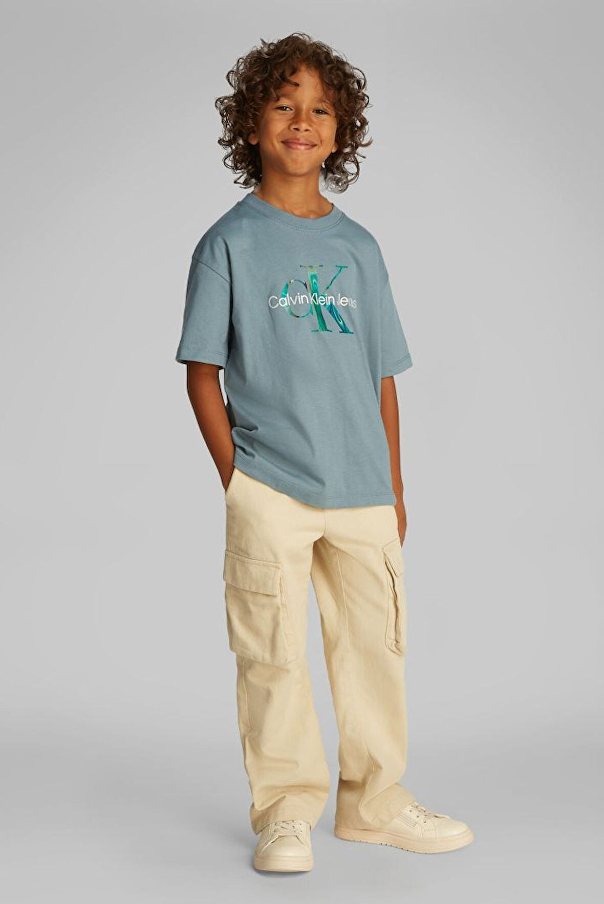 Erkek Çocuk Ck Ocean Swirl Mono T-Shirt - Yeşil | 12 Yaş