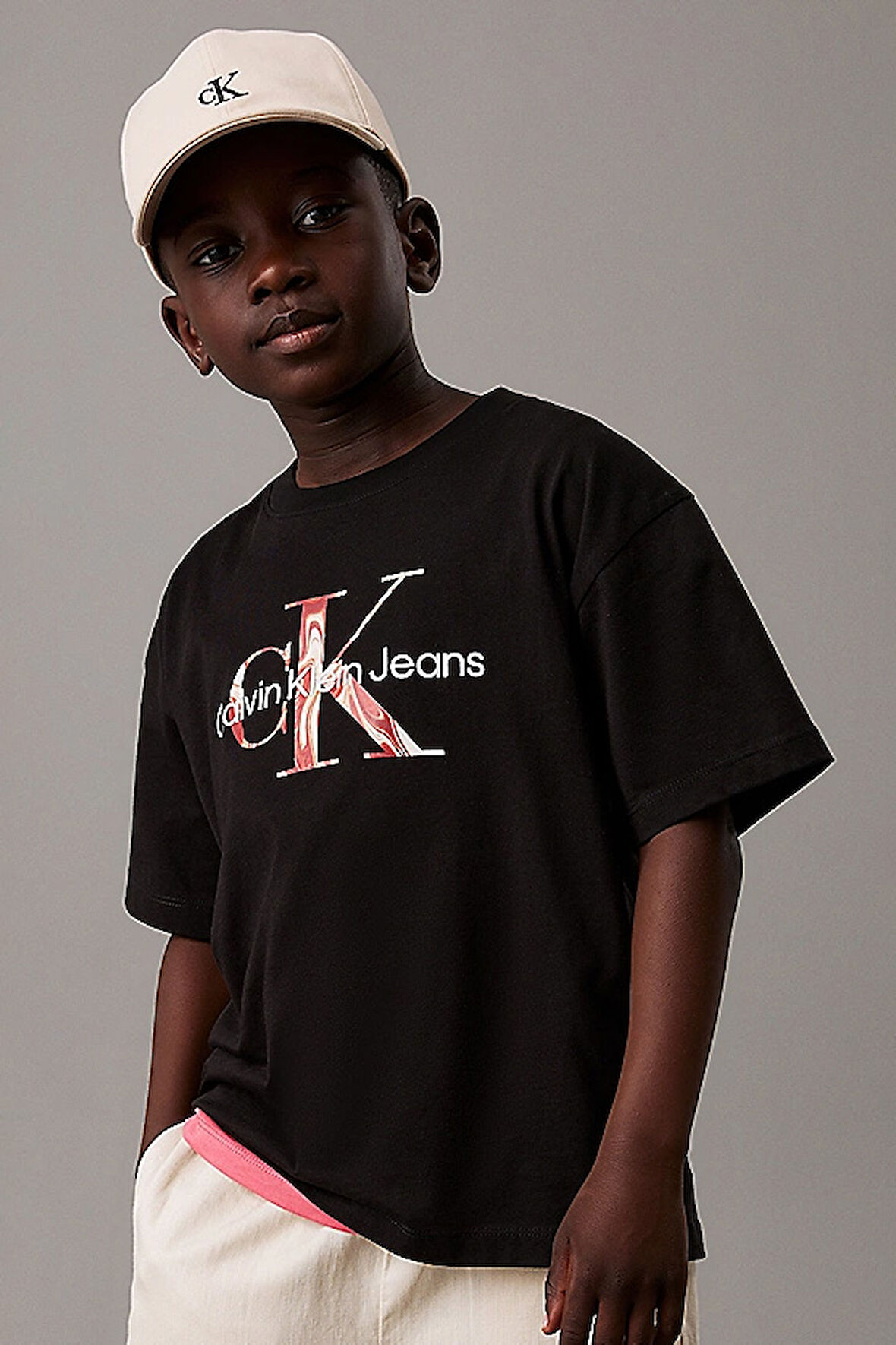 Erkek Çocuk Ck Ocean Swirl Mono T-Shirt - Siyah | 14 Yaş