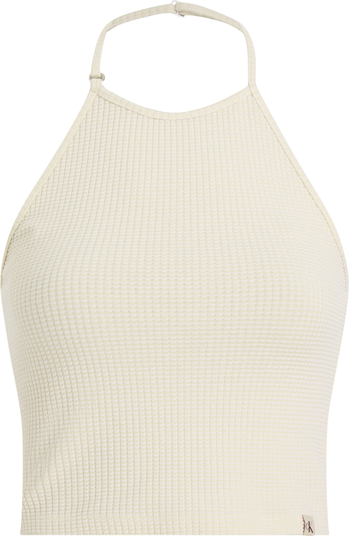 CALVIN KLEIN WAFFLE TEXTURE HALTERNECK TOP T-Shirt