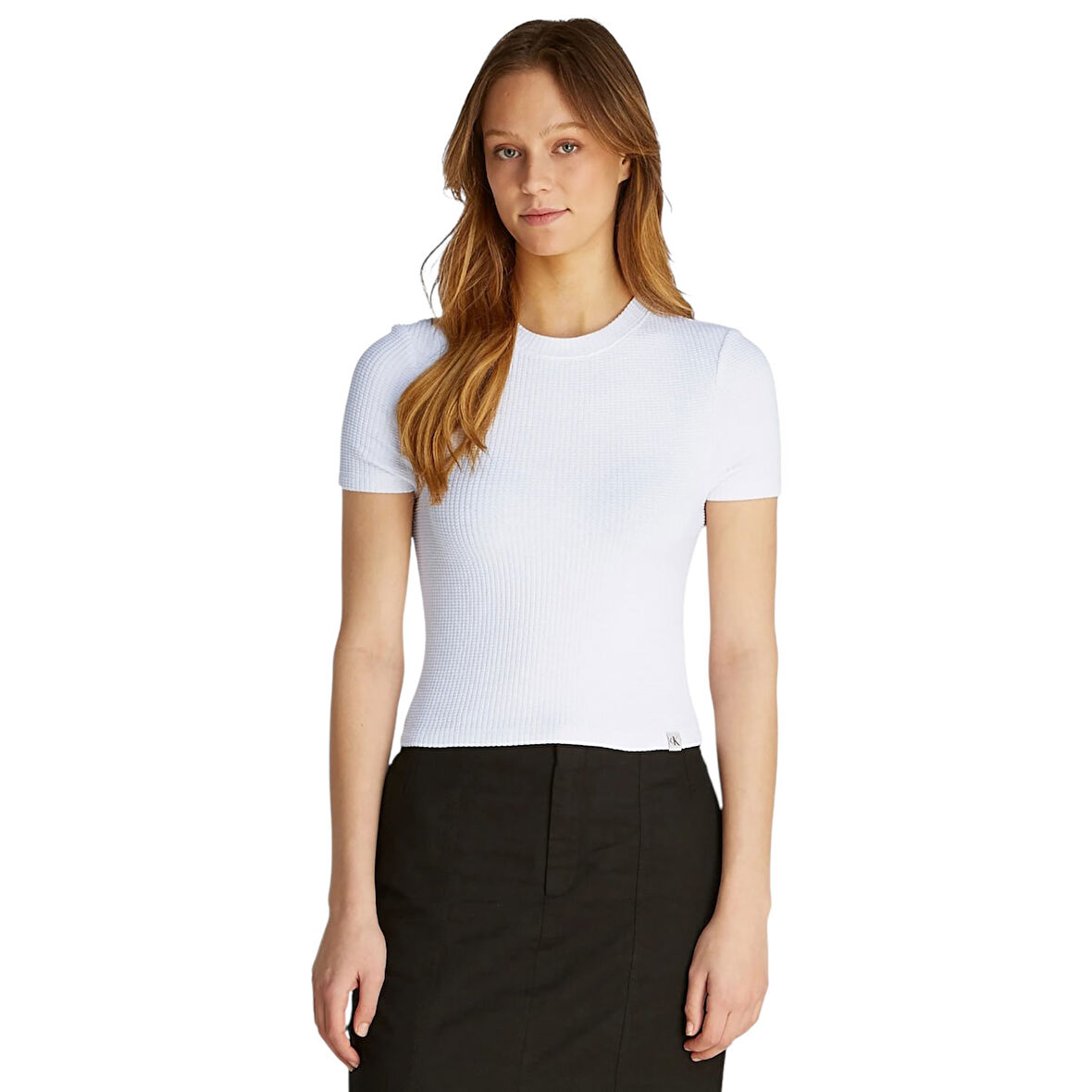 CALVIN KLEIN WAFFLE SHORT SLEEVE FITTED TEE T-Shirt