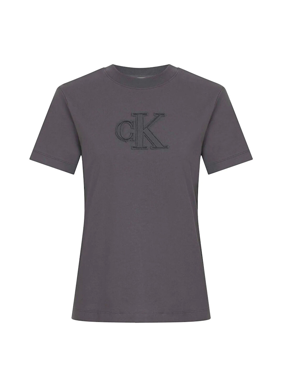 Calvin Klein Jeans Bisiklet Yaka Düz Gri Kadın T-Shirt J20J225256PMP