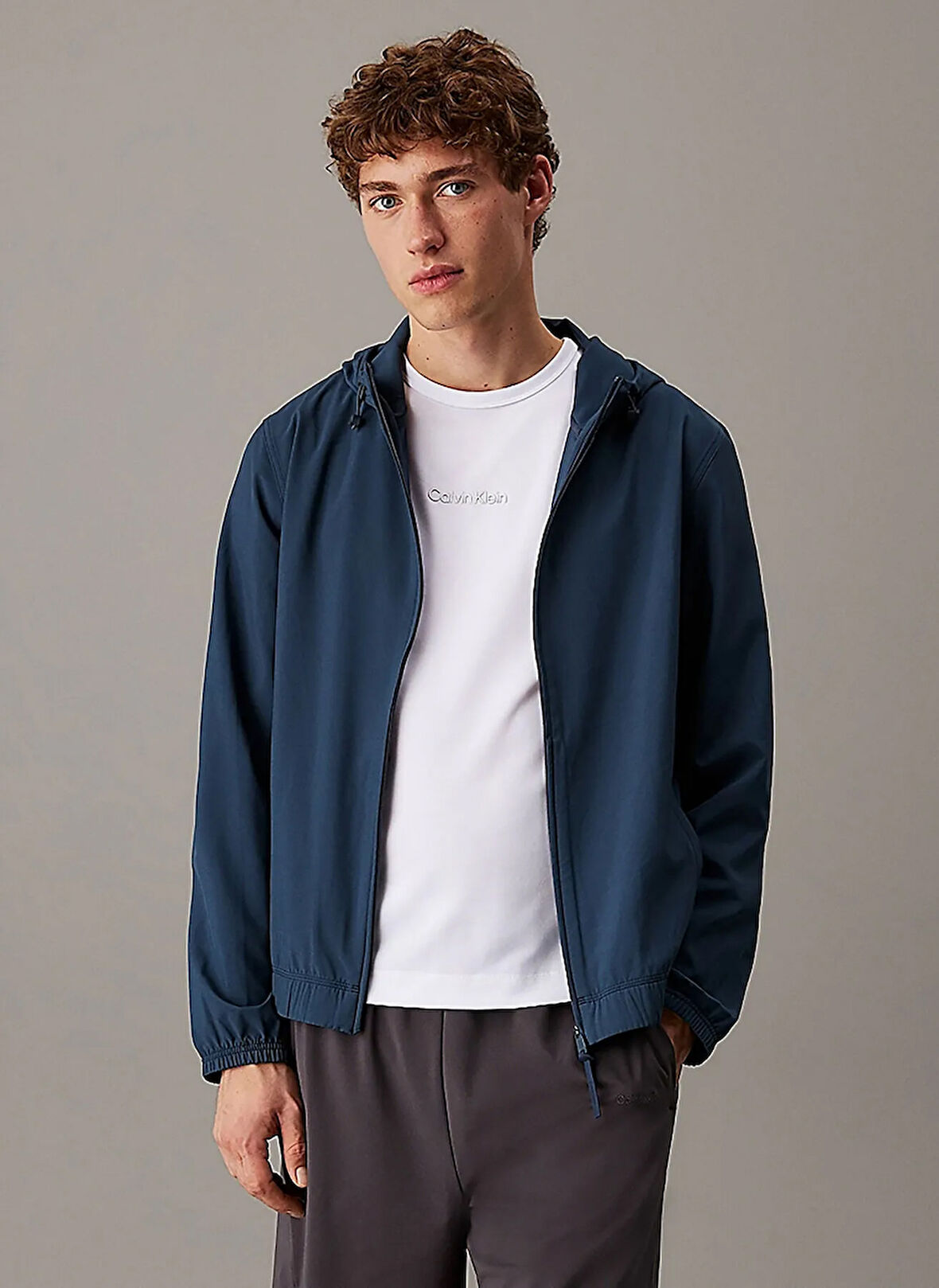 Calvin Klein LVGMS5O525PPK-WO - Lacivert Normal Düz Erkek Rüzgarlık