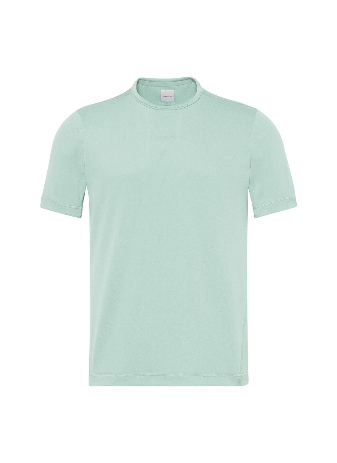 Calvin Klein LVGMS5K159PWB-WO - Su Yeşili Yuvarlak Yaka Normal Düz Erkek T-Shirt